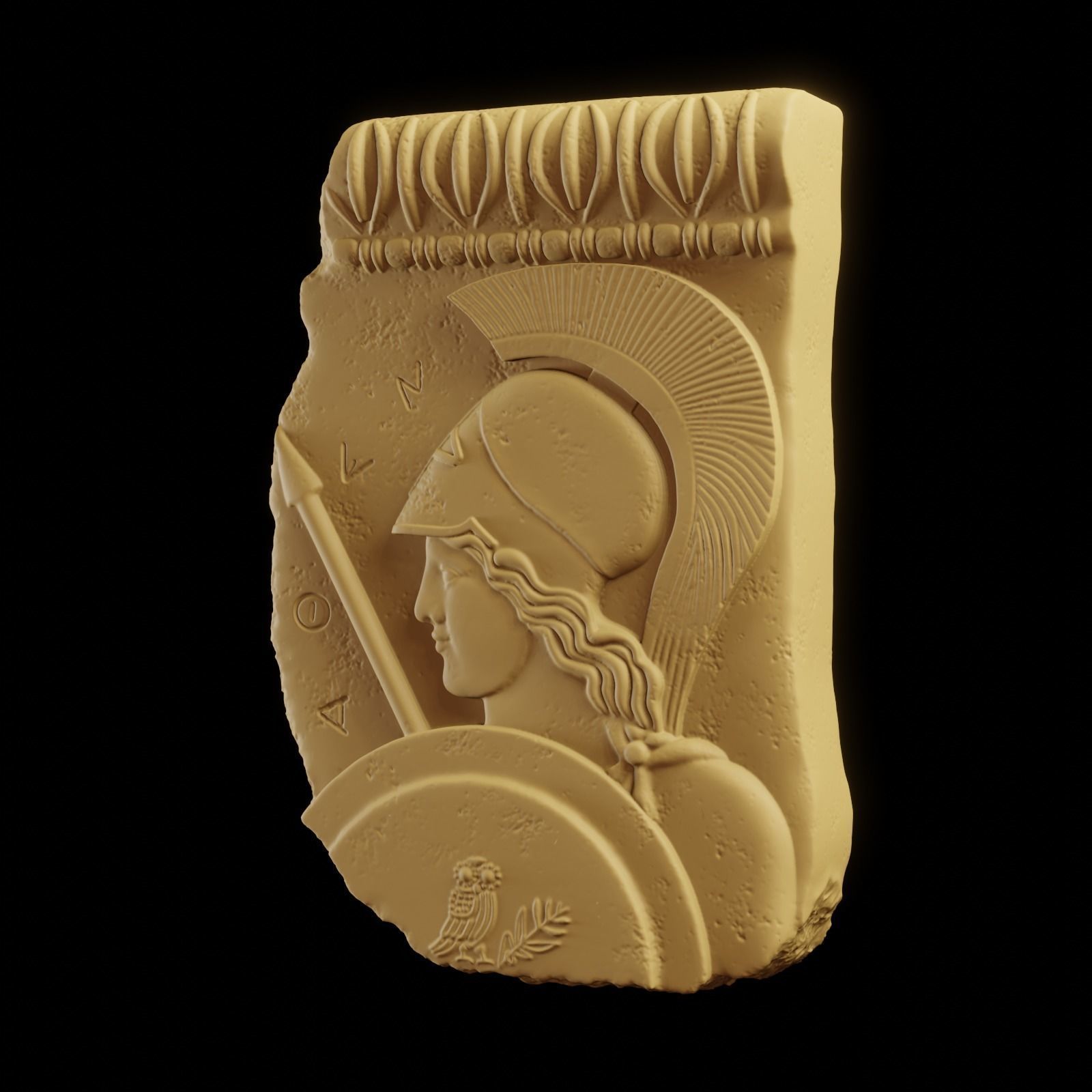 Athena Minerva Bas Relief 3D print model_2