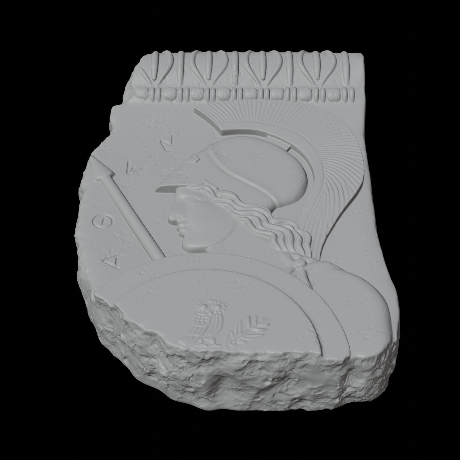 Athena Minerva Bas Relief 3D print model_23