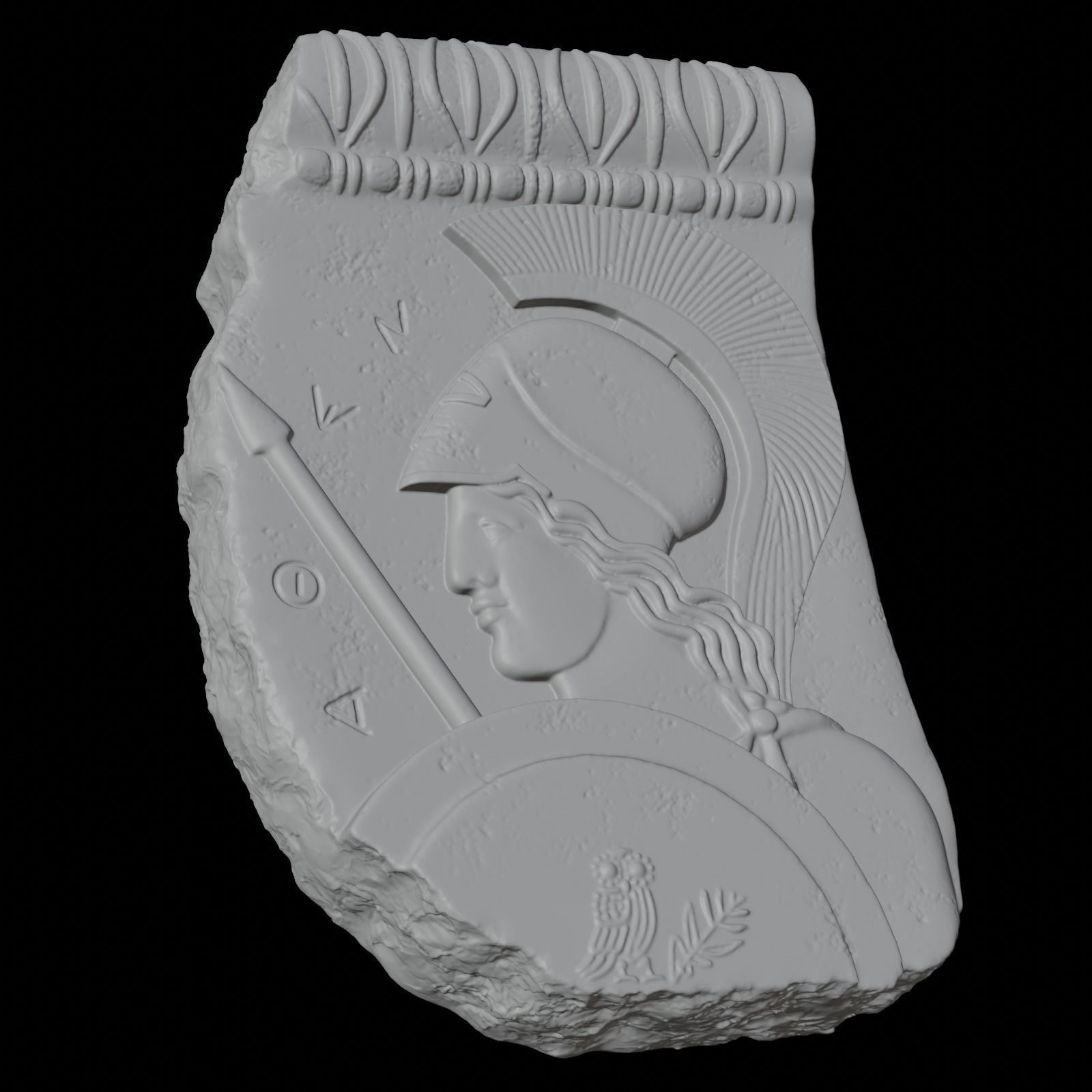 Athena Minerva Bas Relief 3D print model_25