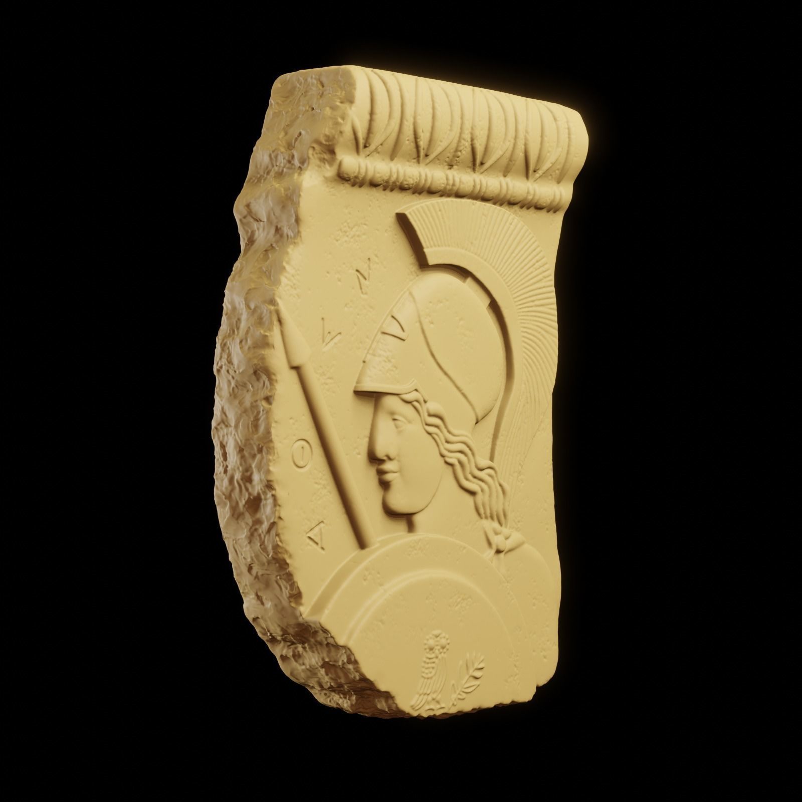 Athena Minerva Bas Relief 3D print model_14