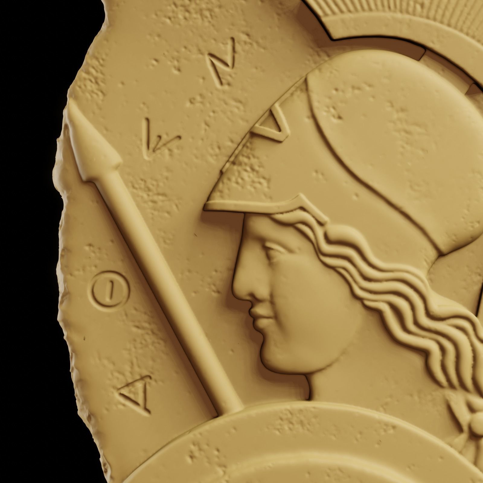 Athena Minerva Bas Relief 3D print model_17