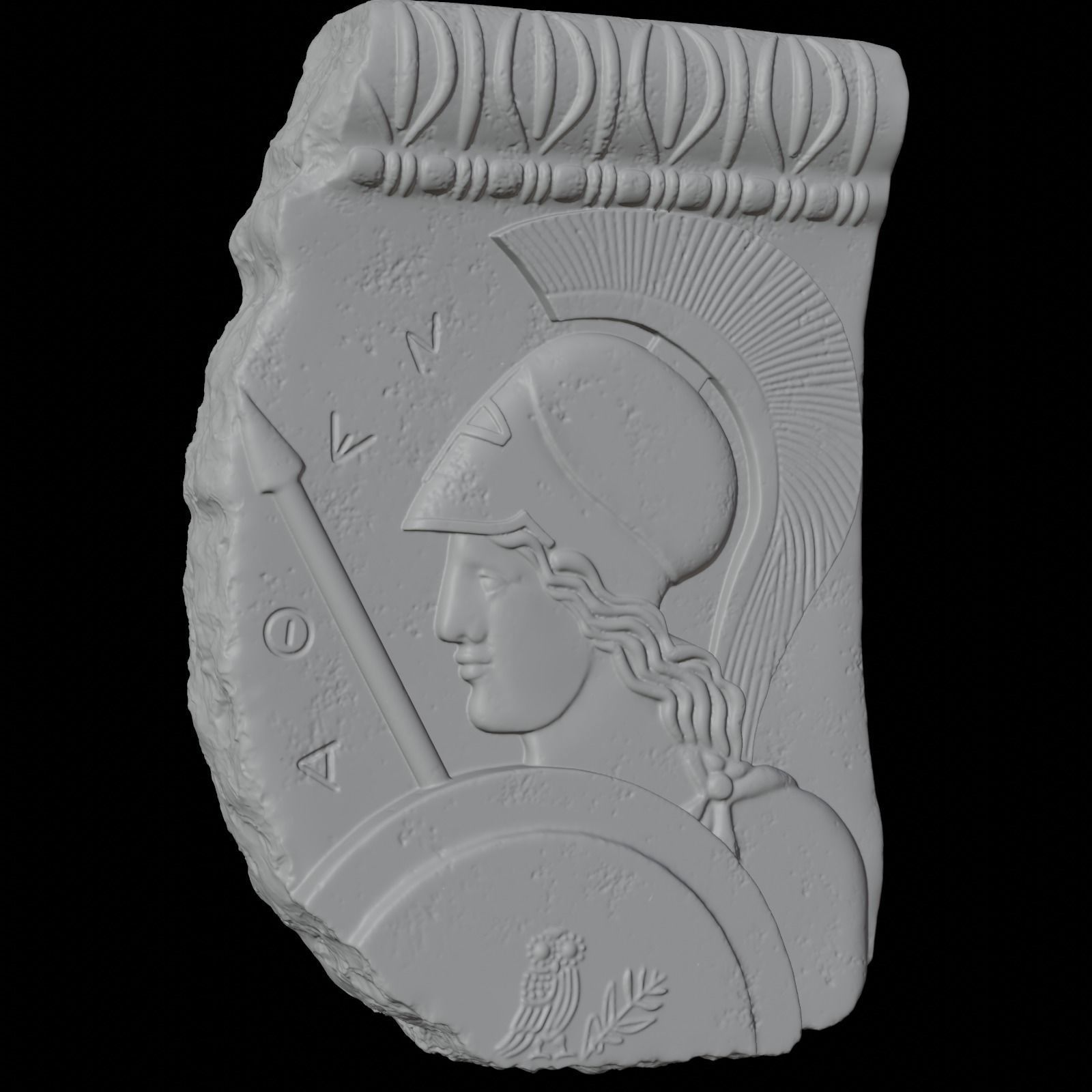 Athena Minerva Bas Relief 3D print model_20