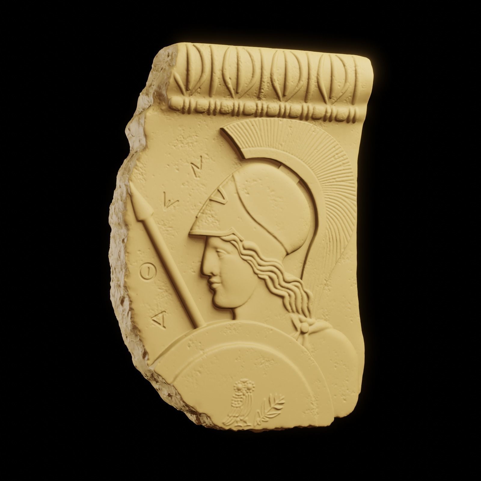Athena Minerva Bas Relief 3D print model_15