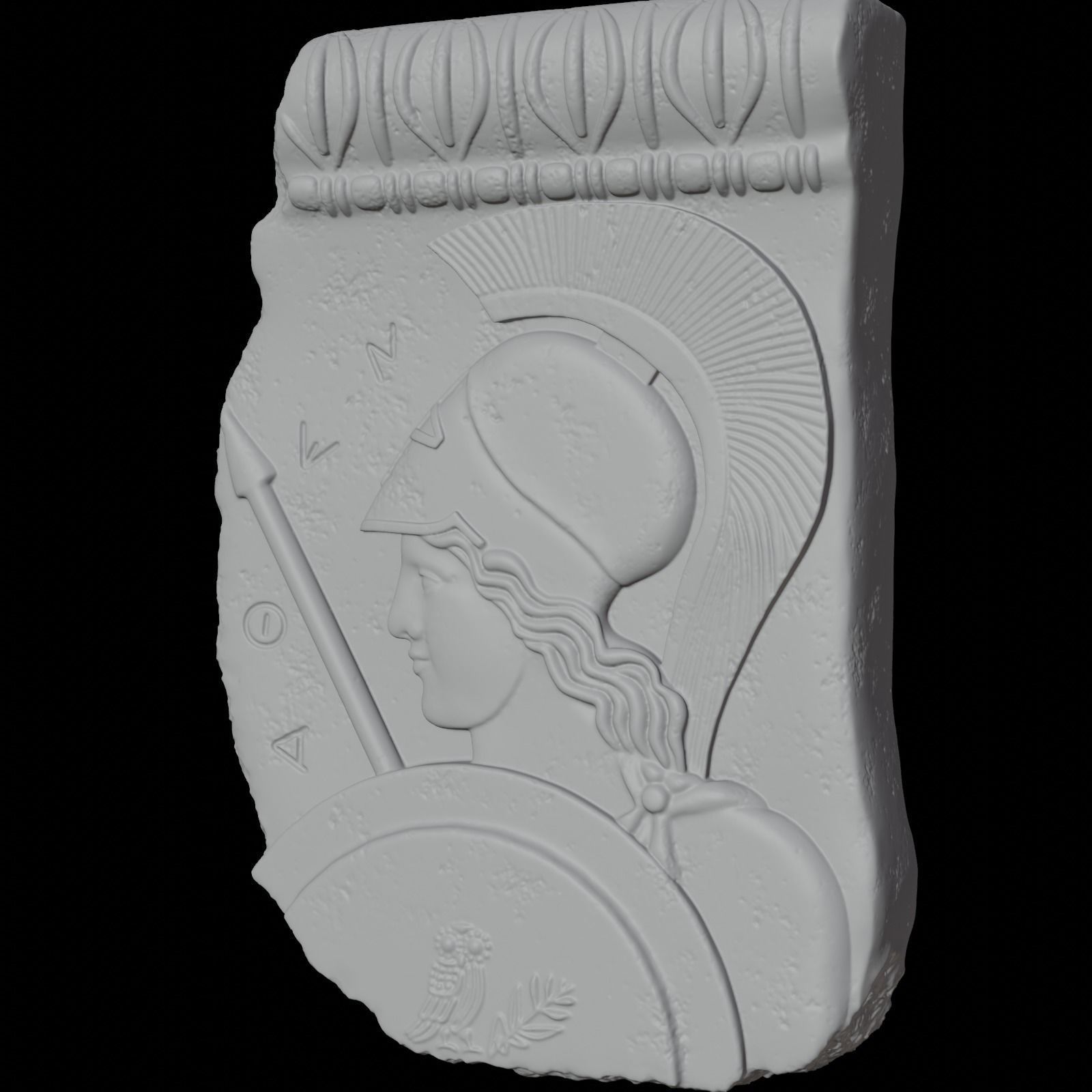 Athena Minerva Bas Relief 3D print model_22
