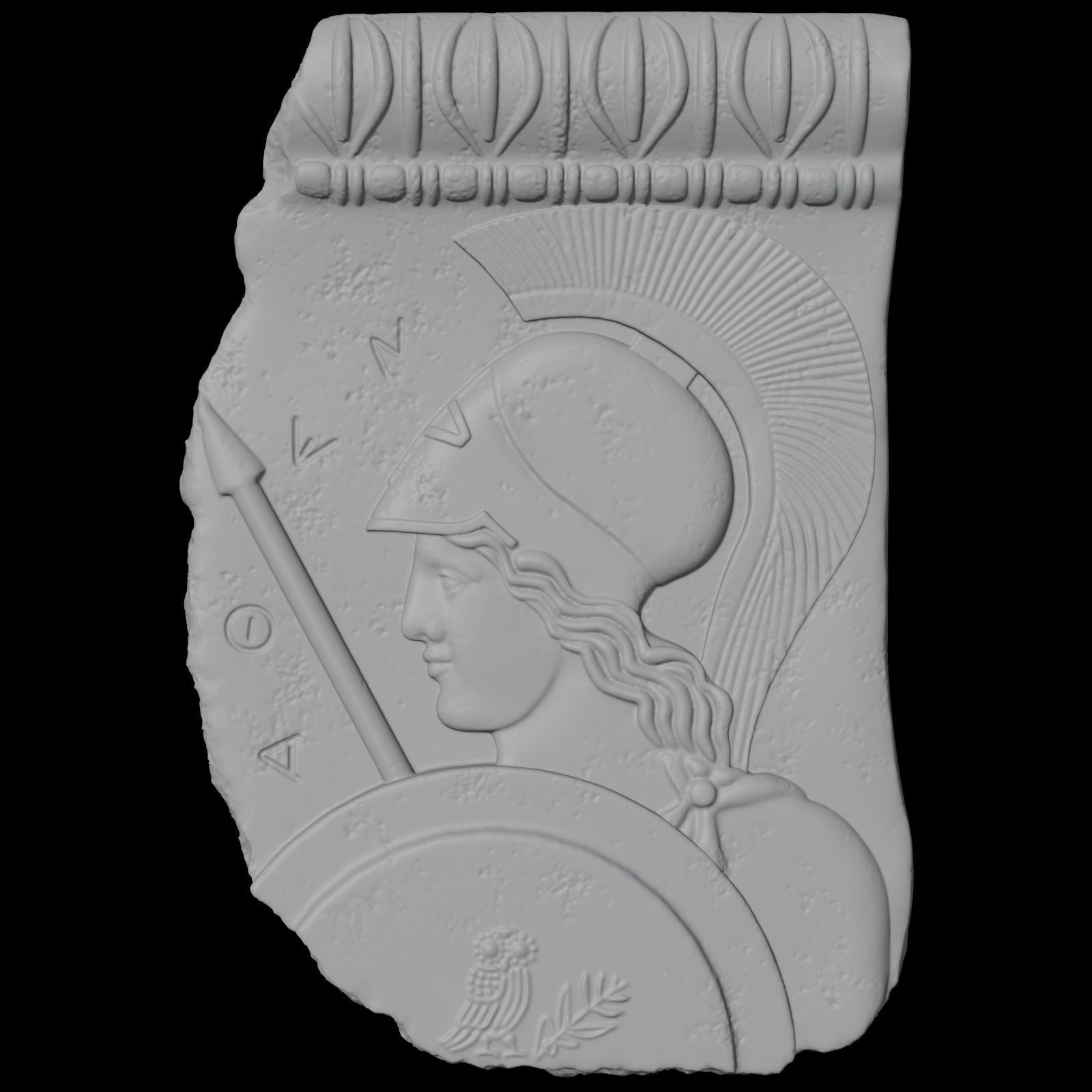 Athena Minerva Bas Relief 3D print model_21