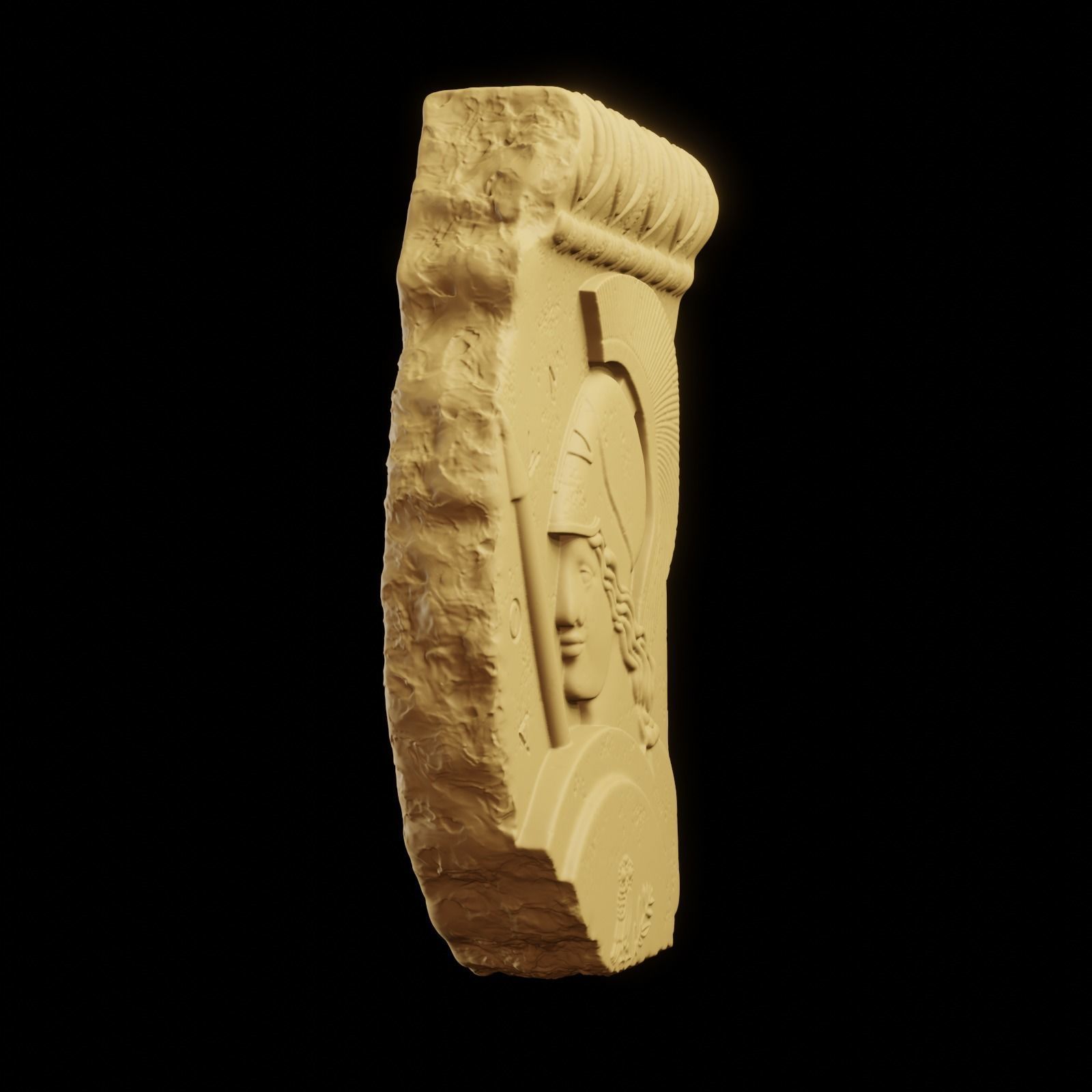 Athena Minerva Bas Relief 3D print model_13
