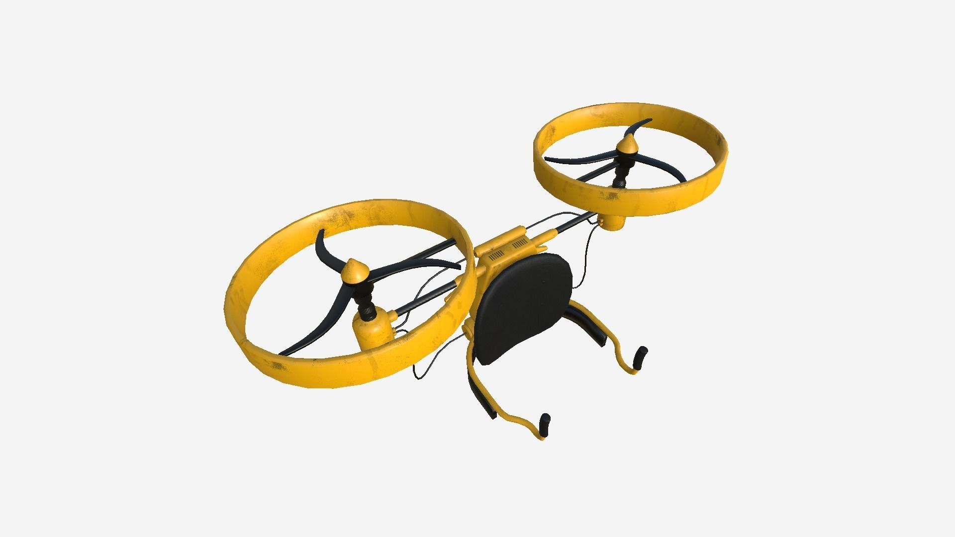 Jetpack Electric B04 Yellow - SciFi Character Design Low-poly 3D model_2