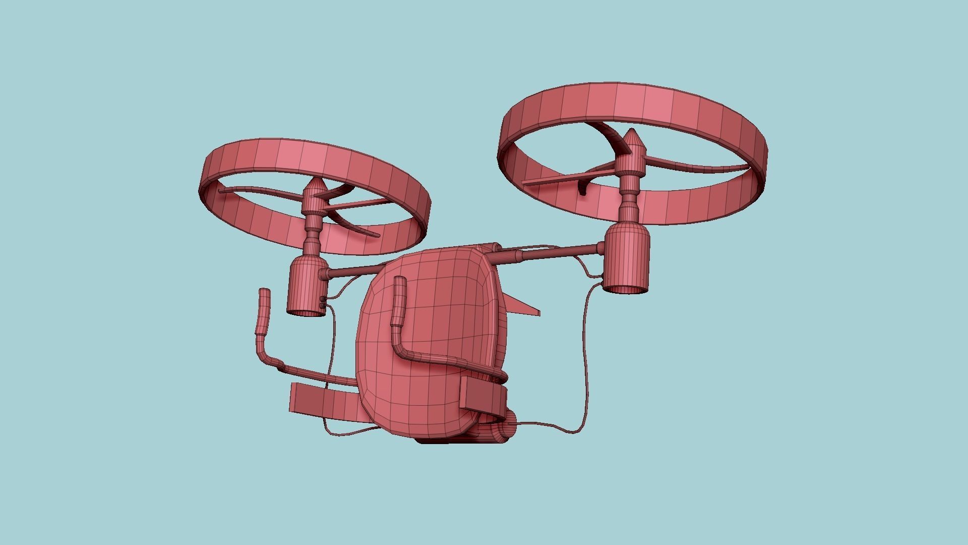 Jetpack Electric B04 Yellow - SciFi Character Design Low-poly 3D model_12