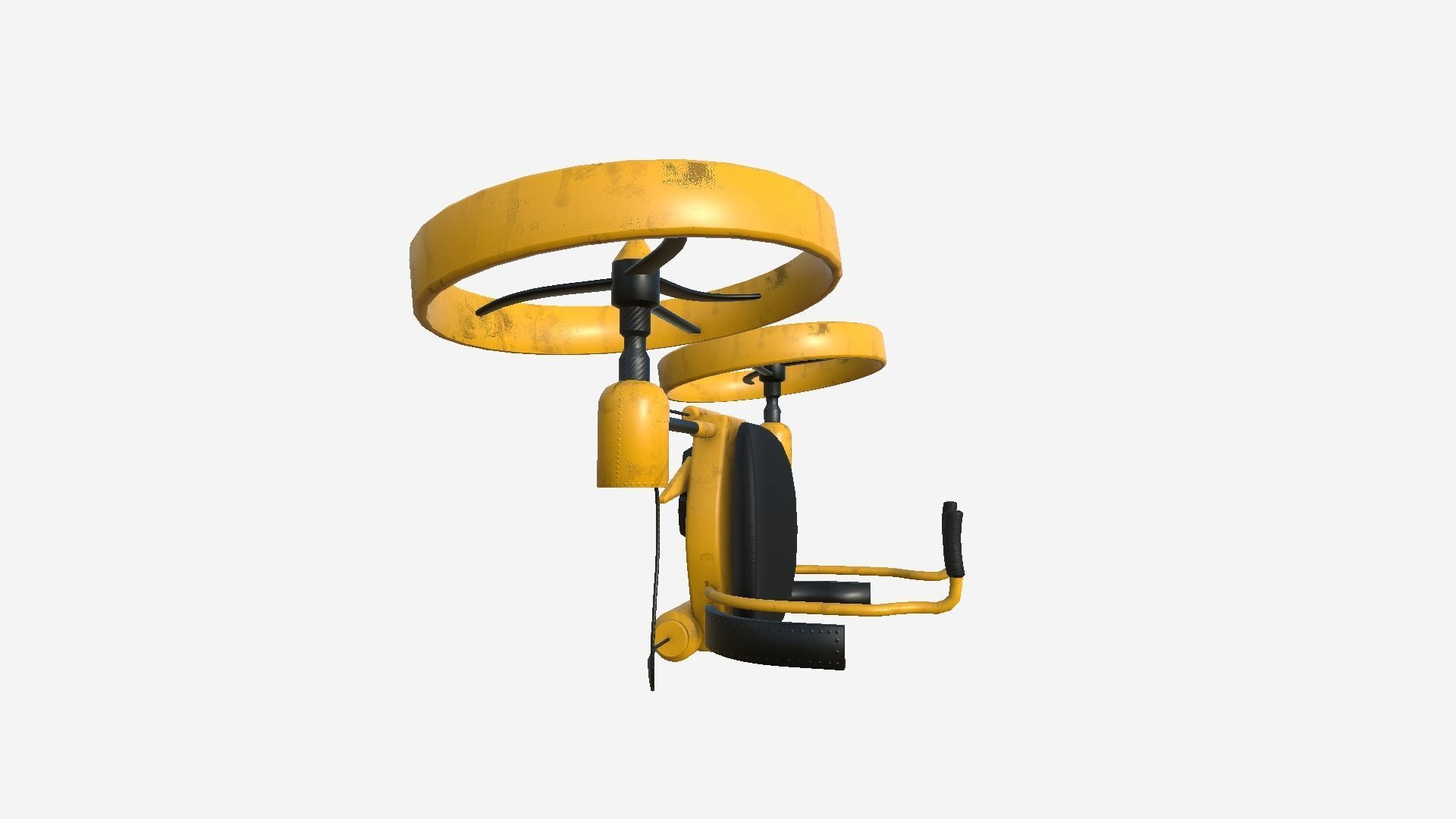 Jetpack Electric B04 Yellow - SciFi Character Design Low-poly 3D model_4