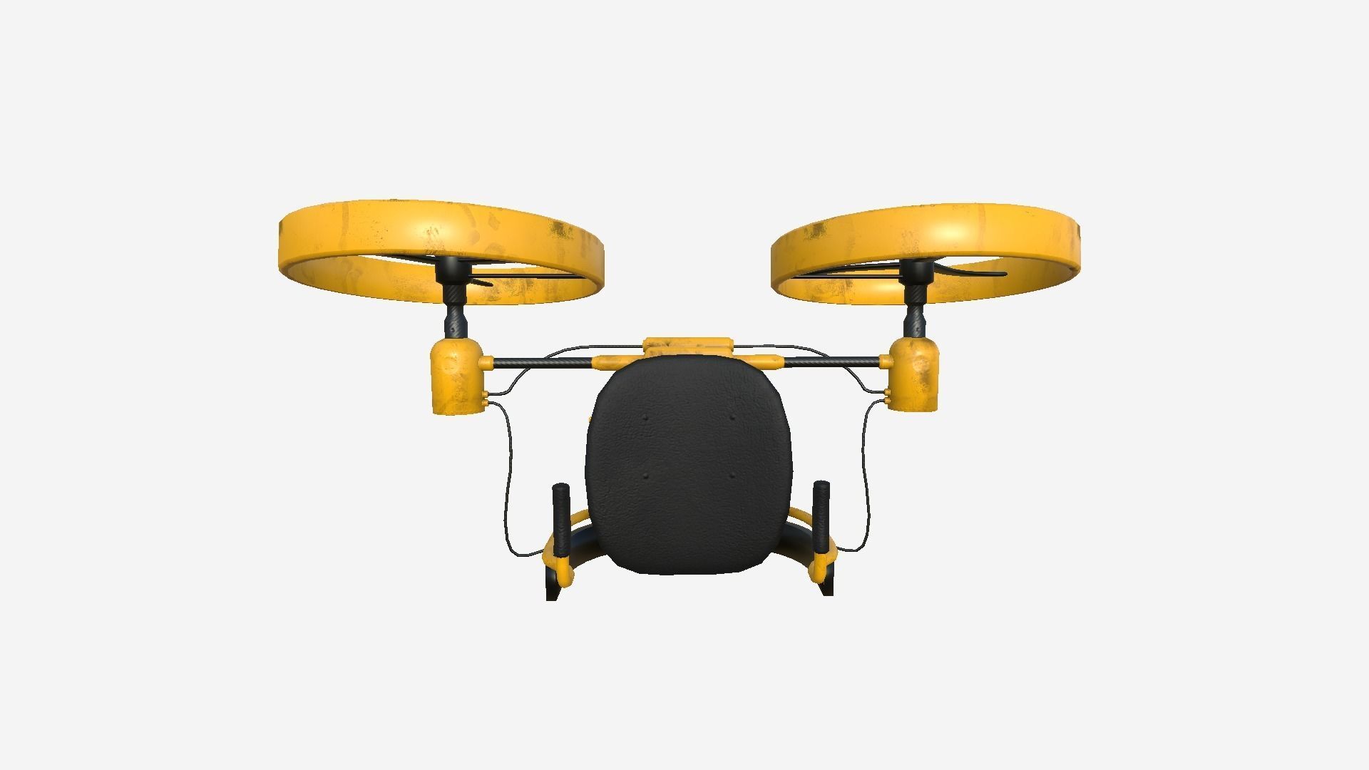 Jetpack Electric B04 Yellow - SciFi Character Design Low-poly 3D model_3