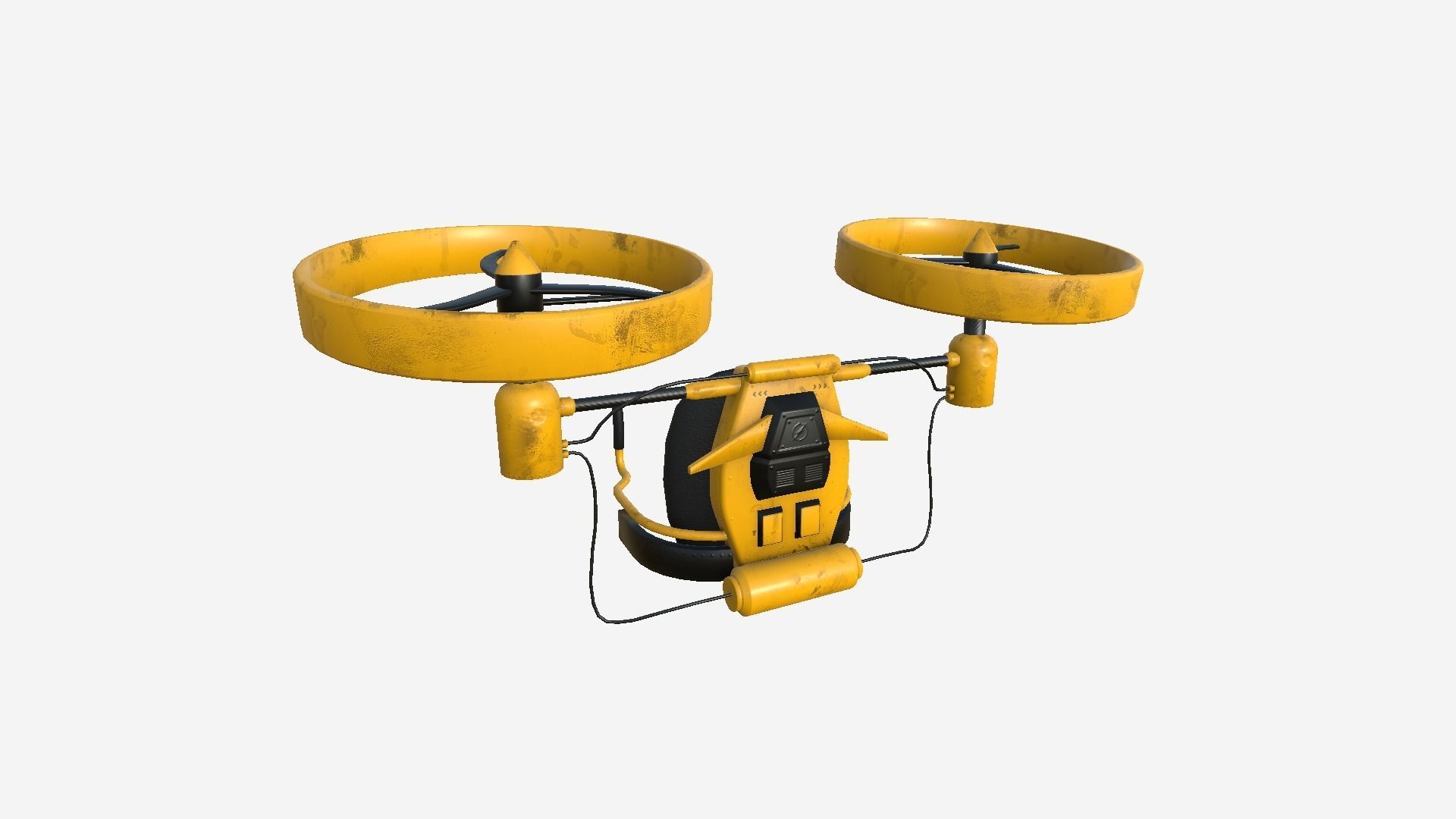 Jetpack Electric B04 Yellow - SciFi Character Design Low-poly 3D model_1