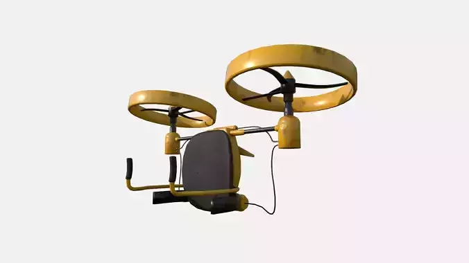 Jetpack Electric B04 Yellow  - SciFi Character Design Low-poly 3D model