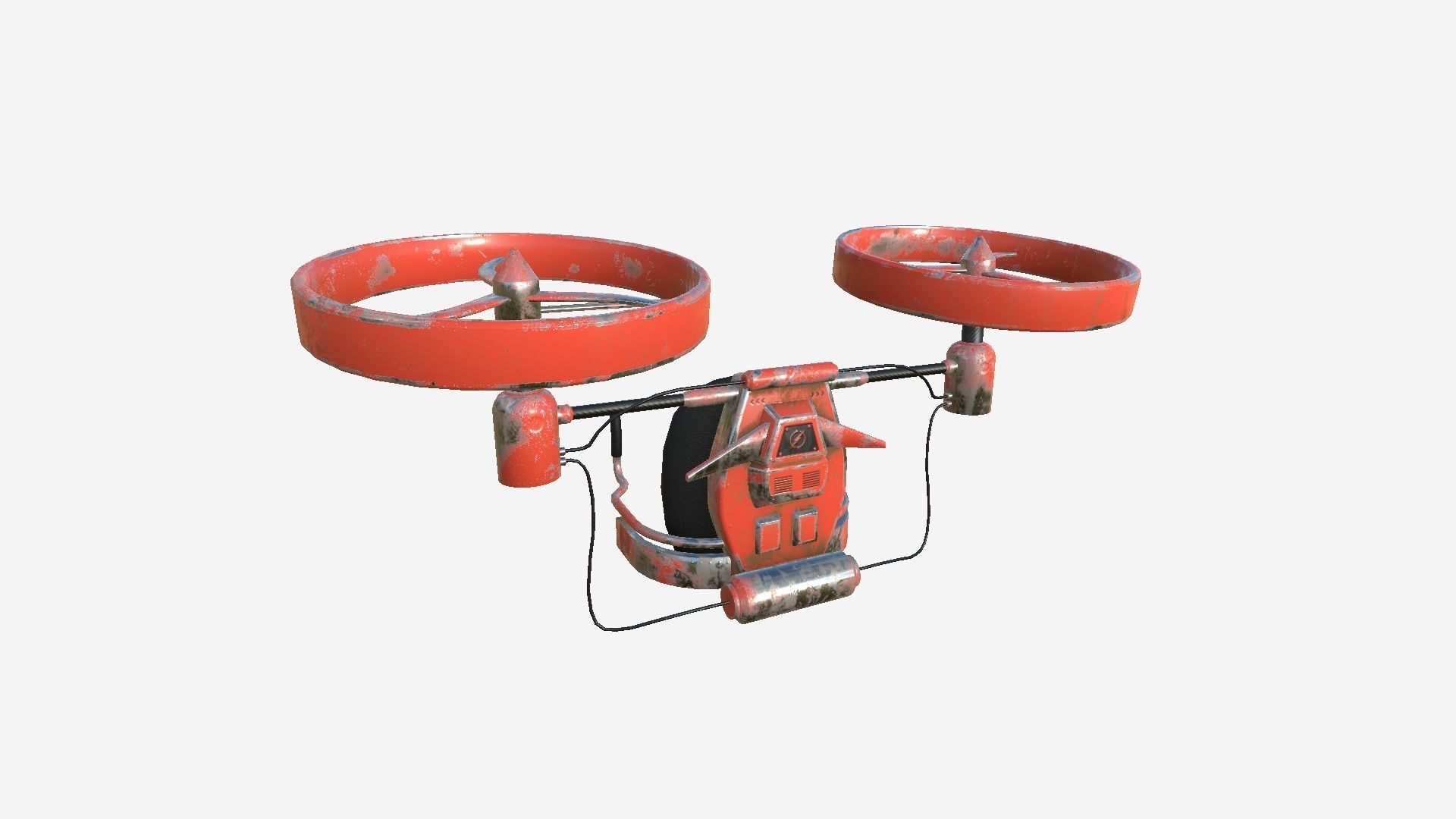 Jetpack Electric B08 Red Paint - SciFi Character Design Low-poly 3D model_1