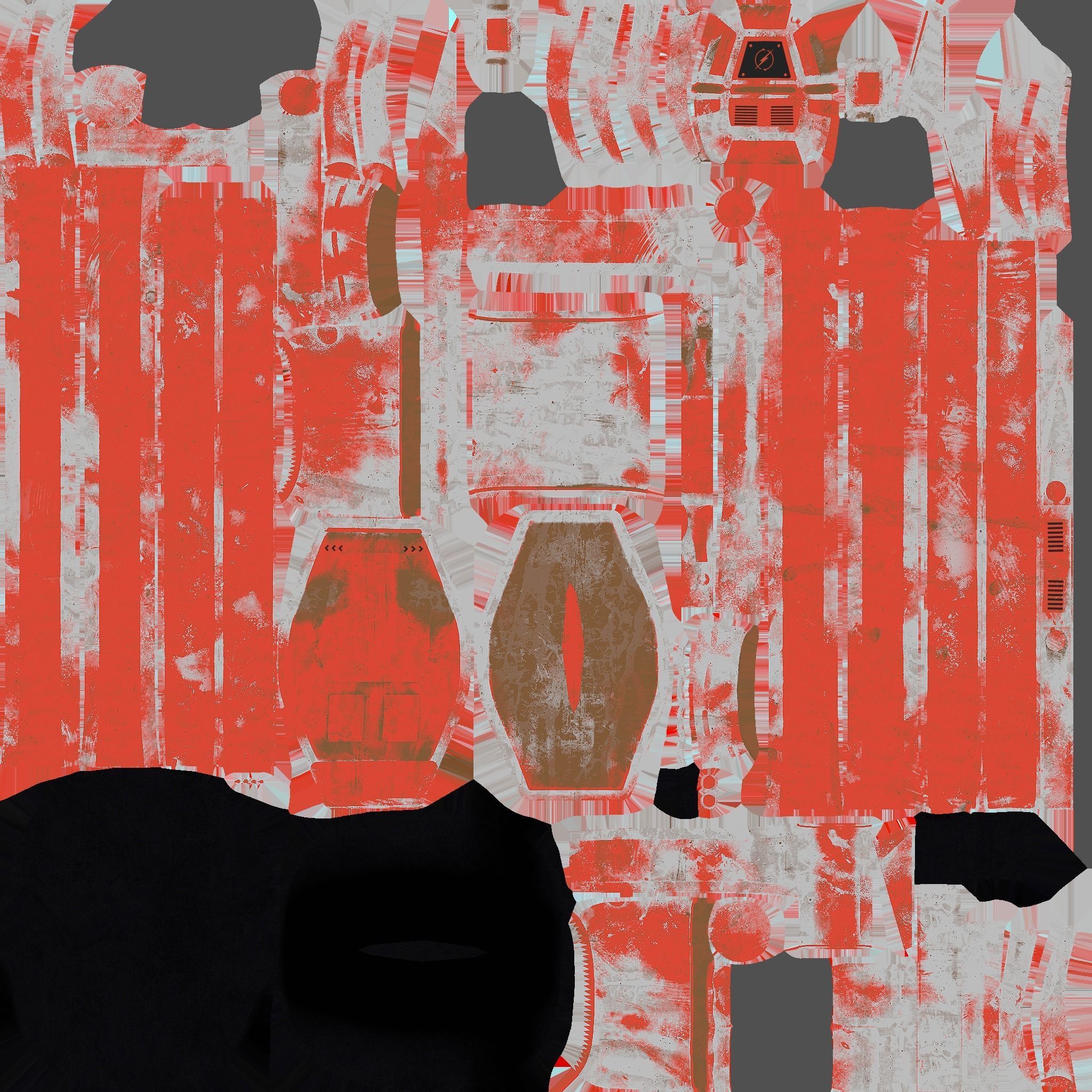 Jetpack Electric B08 Red Paint - SciFi Character Design Low-poly 3D model_18