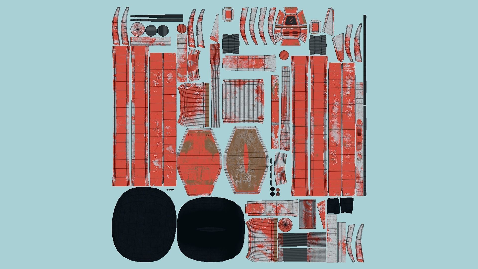 Jetpack Electric B08 Red Paint - SciFi Character Design Low-poly 3D model_5