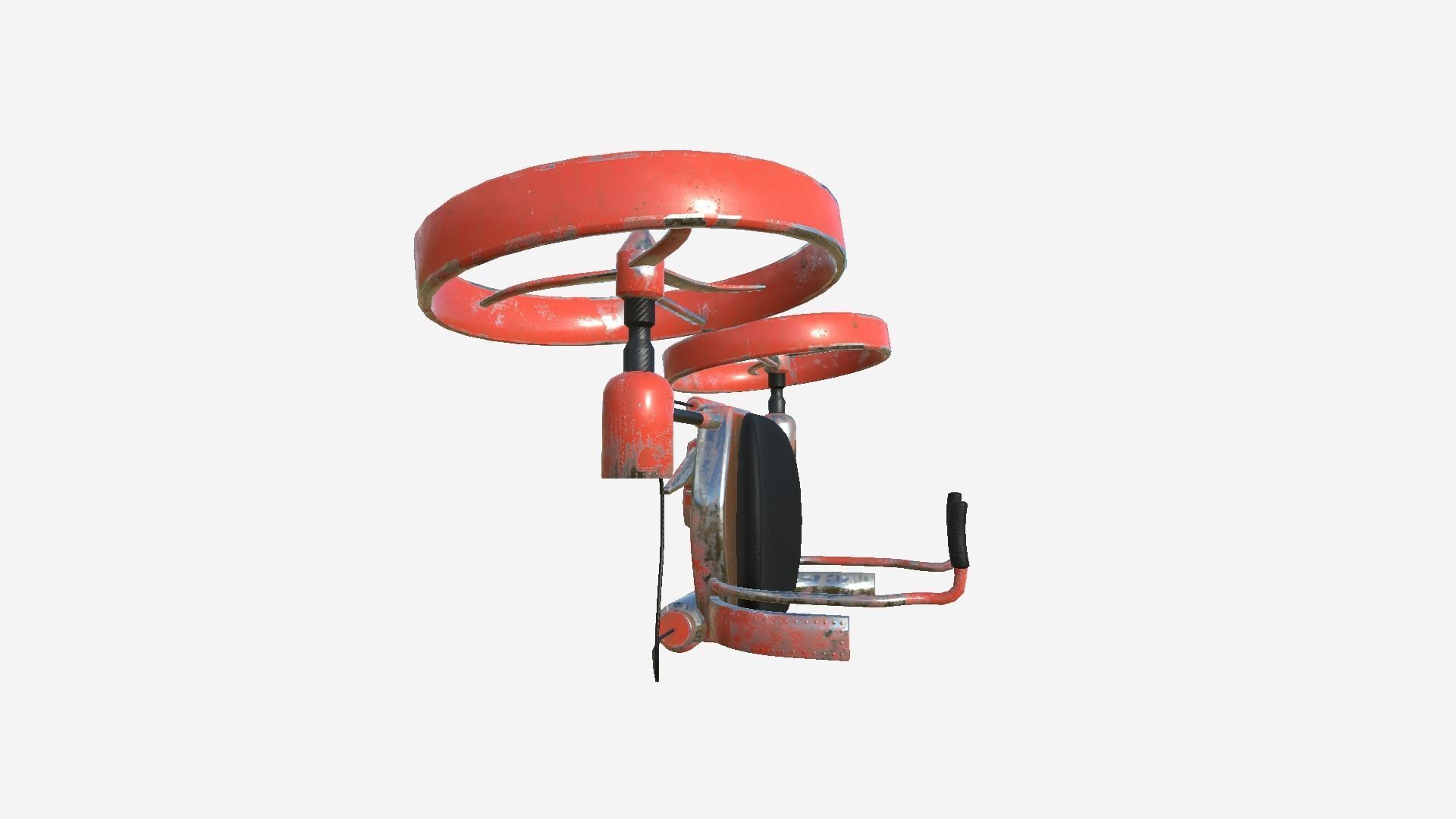 Jetpack Electric B08 Red Paint - SciFi Character Design Low-poly 3D model_4