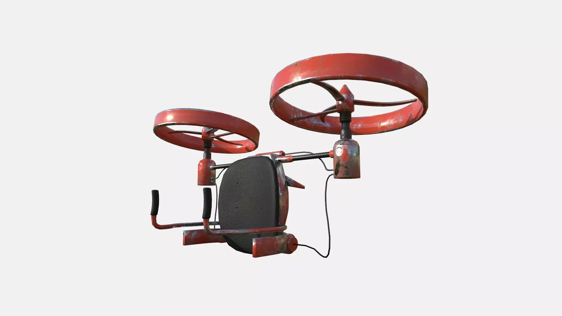 Jetpack Electric B08 Red Paint - SciFi Character Design Low-poly 3D model_0