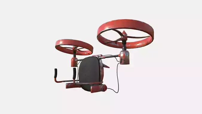 Jetpack Electric B08 Red Paint  - SciFi Character Design Low-poly 3D model