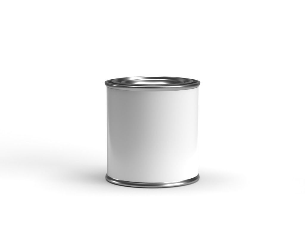 Half pint paint can with lid  3D model_4