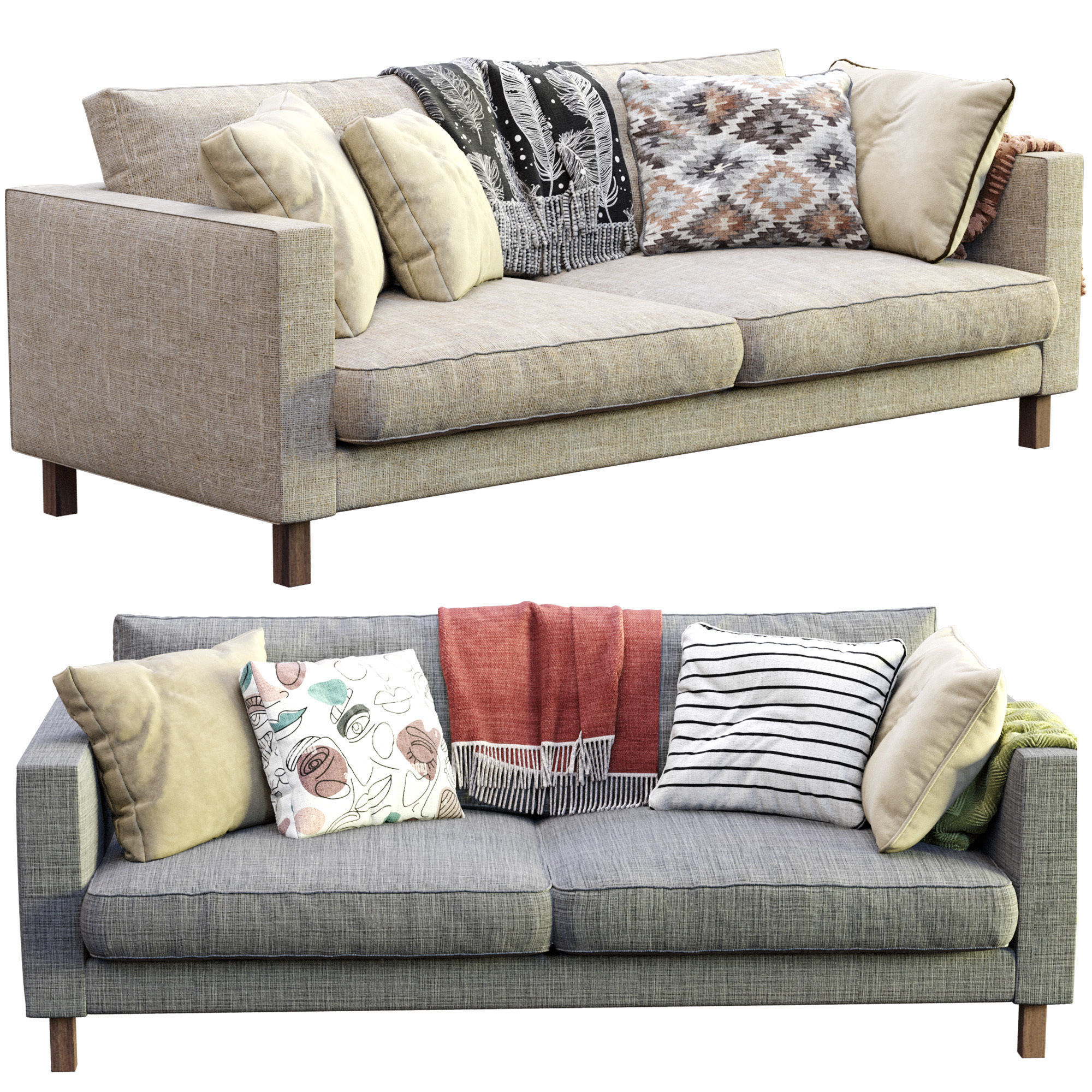 Sofa Karlstad By Ikea 3D model_9