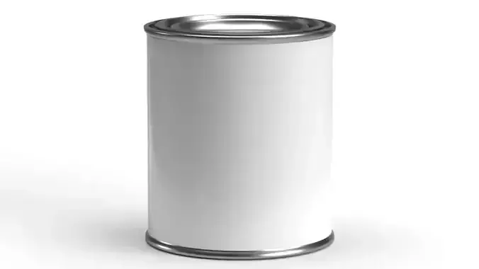 One pint paint can with lid 3D model