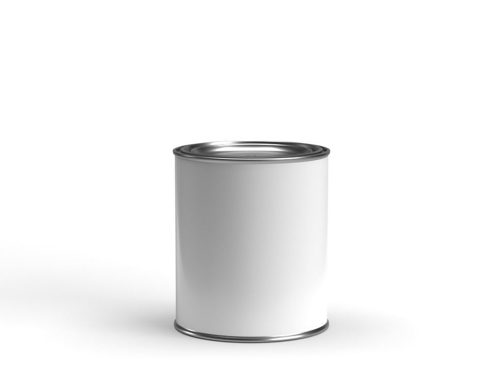 Quart paint can with lid  3D model_4