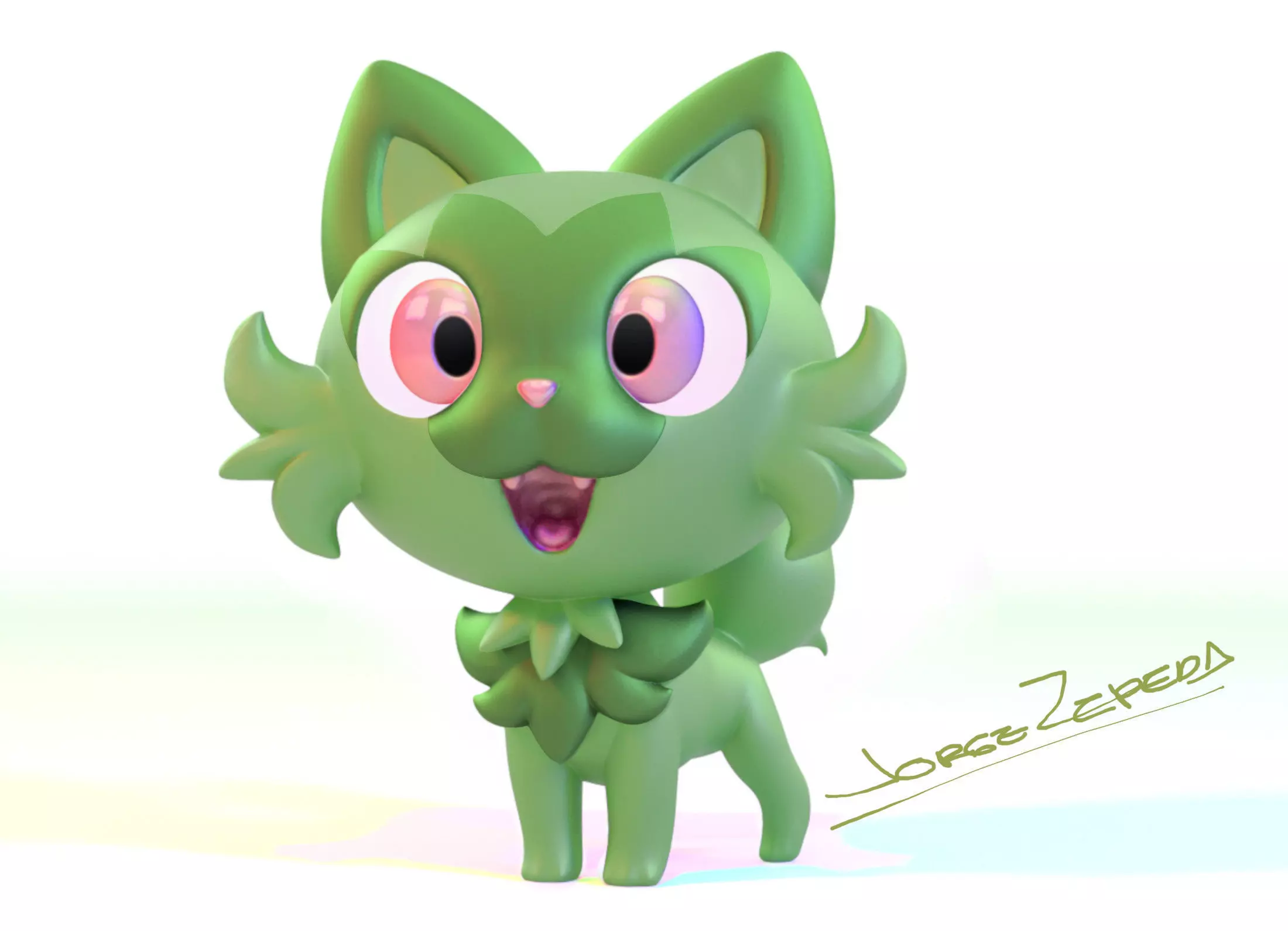 SPRIGATITO FROM POKEMON SCARLETT AND VIOLET 3D print model_0