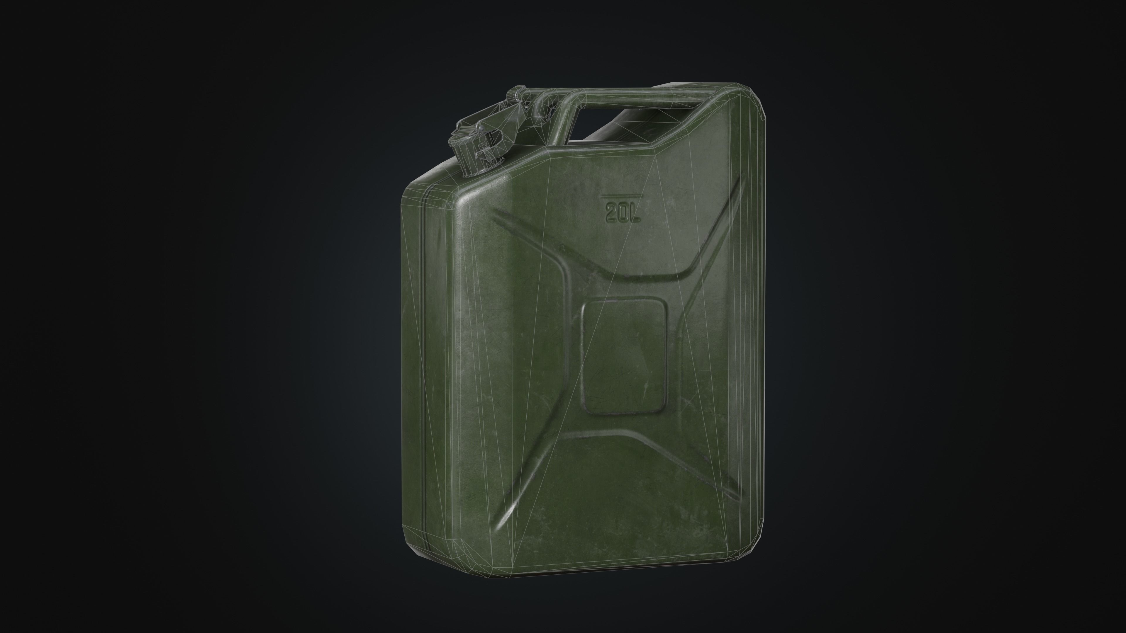 Fuel Can Low-poly 3D model_8