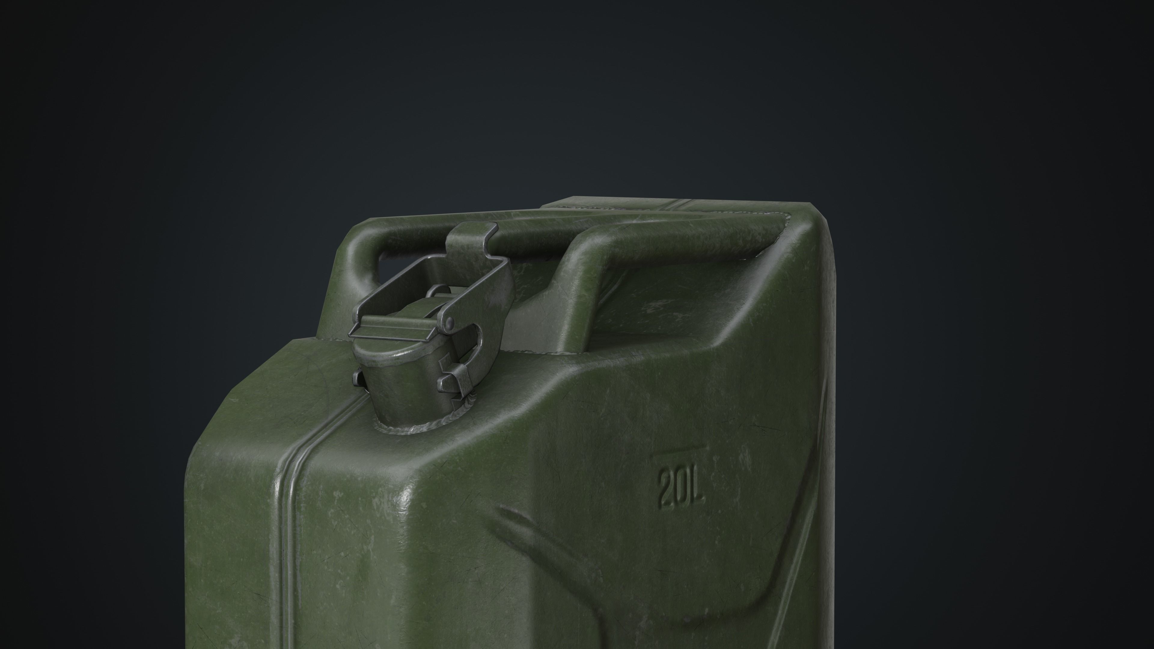 Fuel Can Low-poly 3D model_10