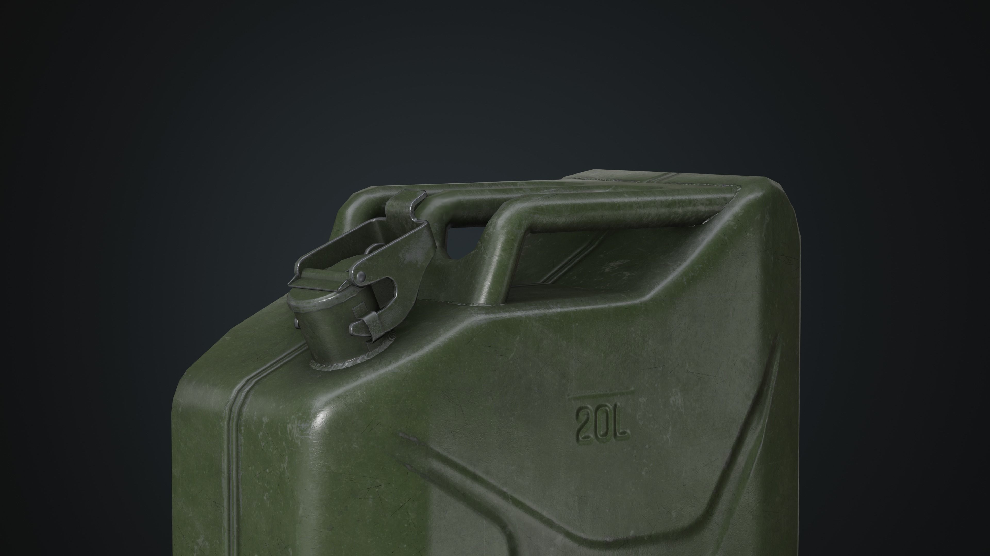 Fuel Can Low-poly 3D model_9