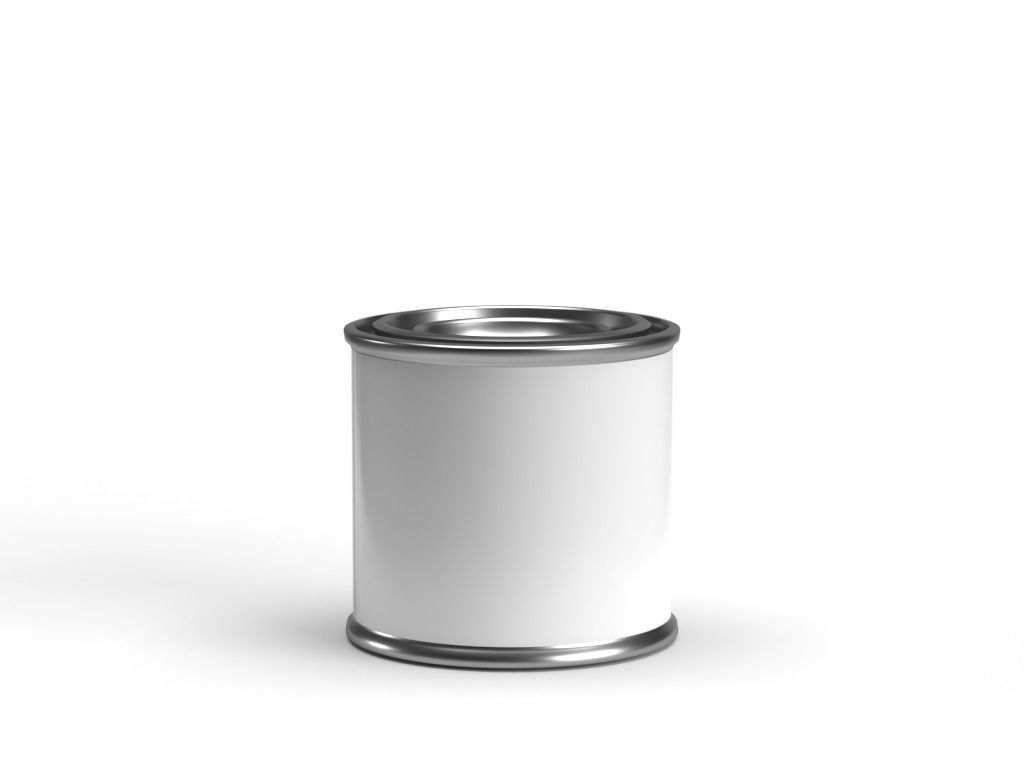 One fourth pint paint can with lid 3D model_4