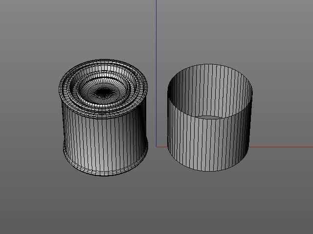 One fourth pint paint can with lid 3D model_3