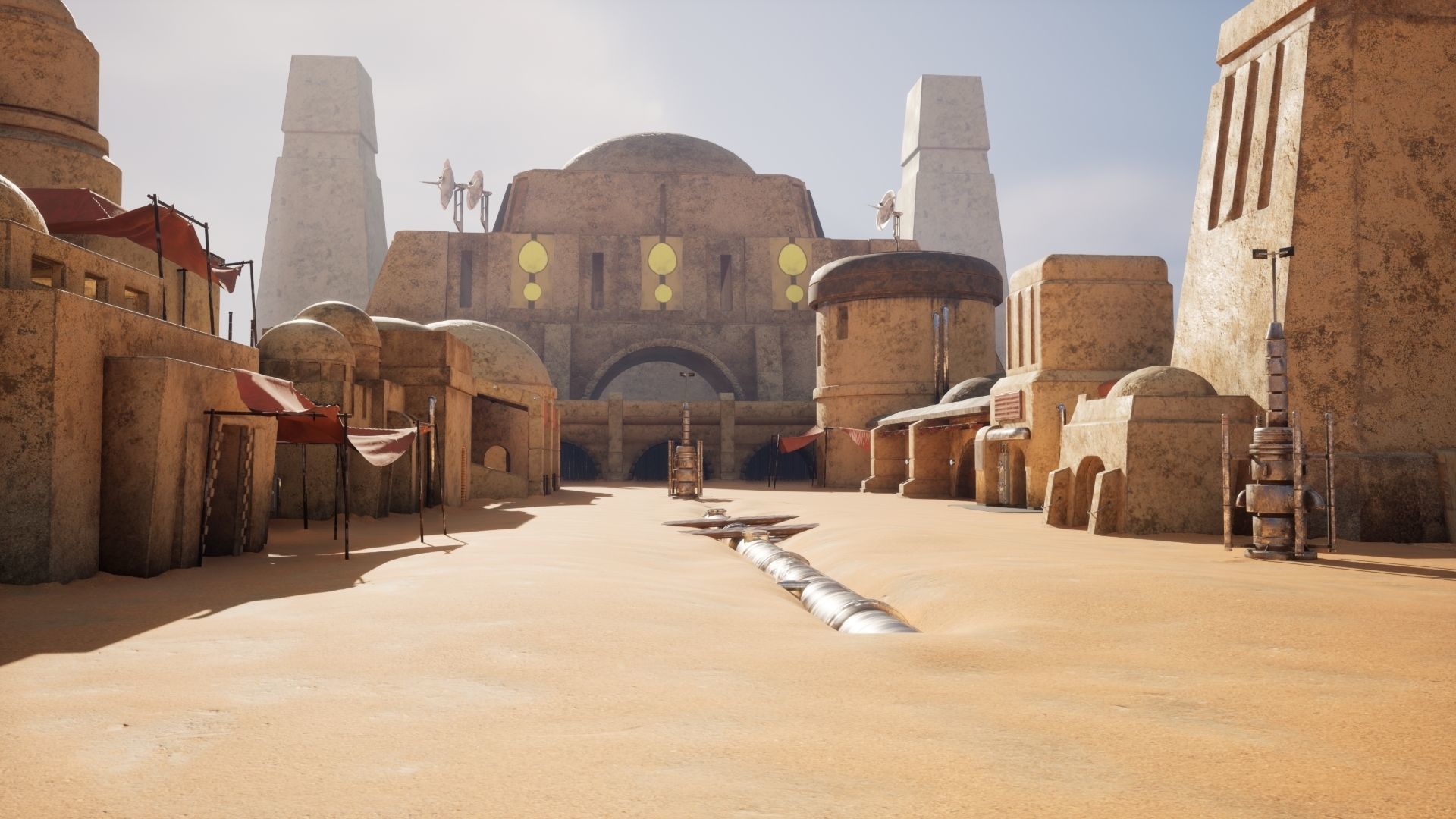 Star Wars Tatooine Anchorhead Street Low-poly 3D model_7