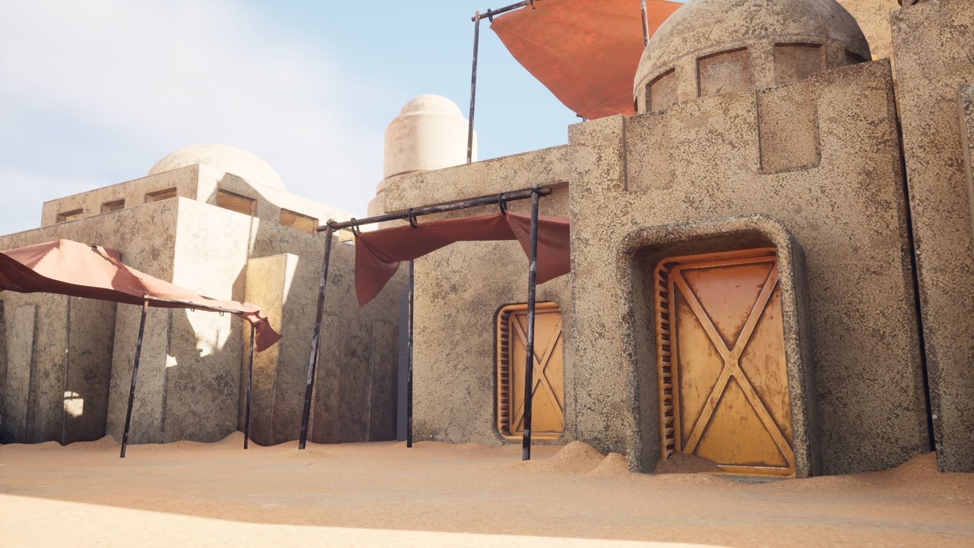 Star Wars Tatooine Anchorhead Street Low-poly 3D model_9