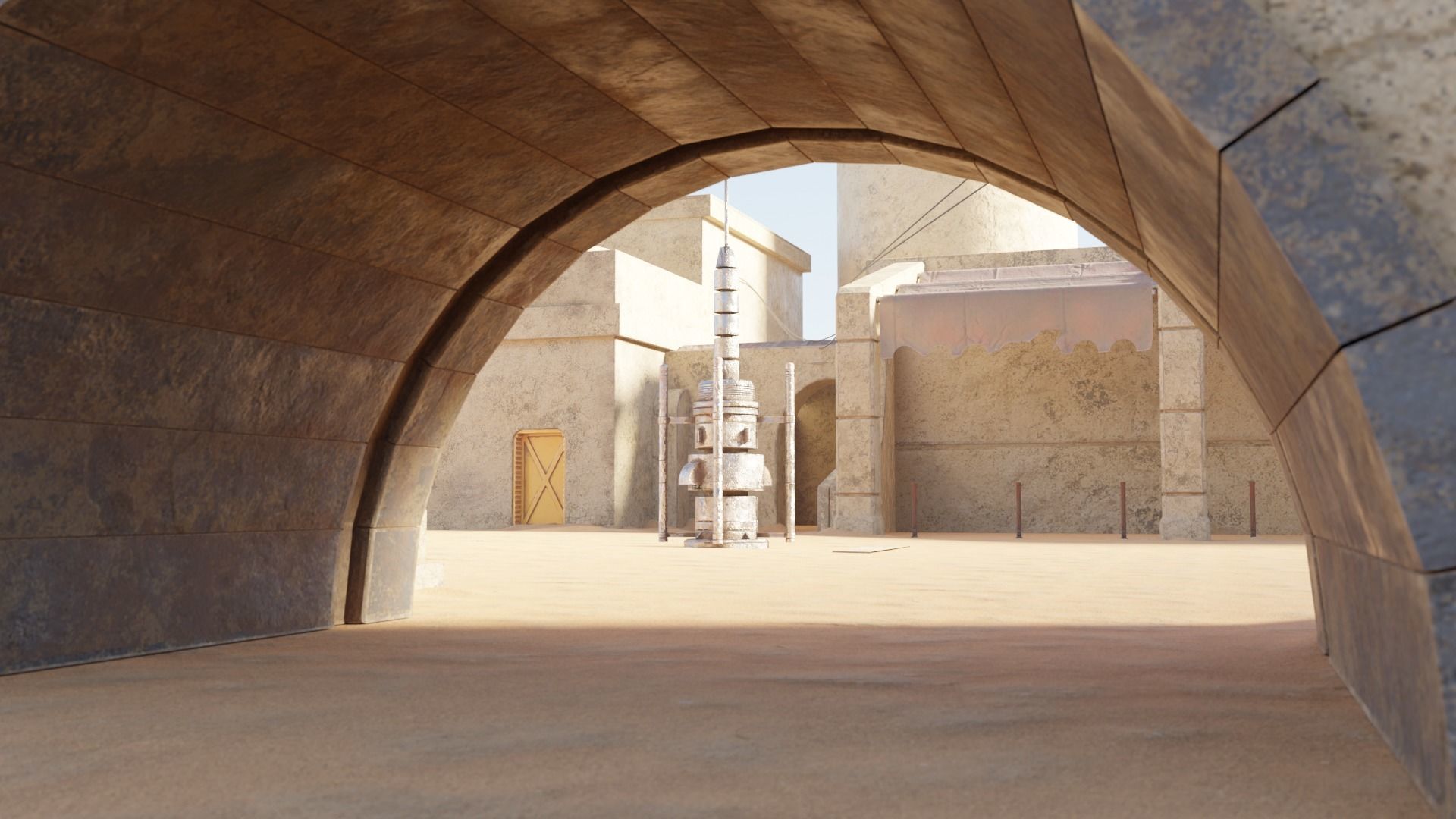 Star Wars Tatooine Anchorhead Street Low-poly 3D model_5