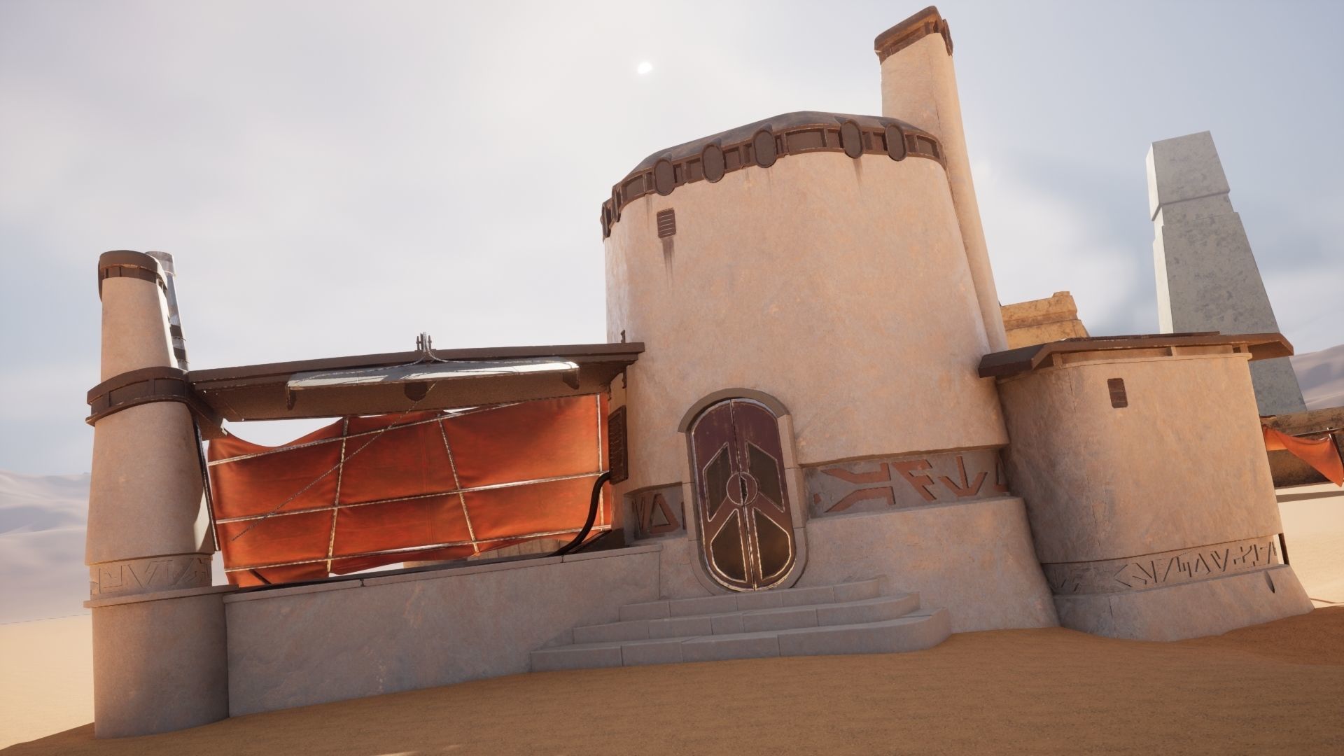 Star Wars Tatooine Anchorhead Street Low-poly 3D model_10
