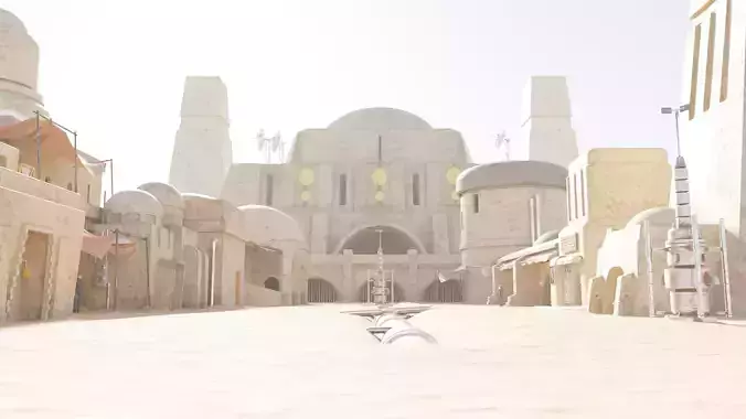Star Wars Tatooine Anchorhead Street Low-poly 3D model