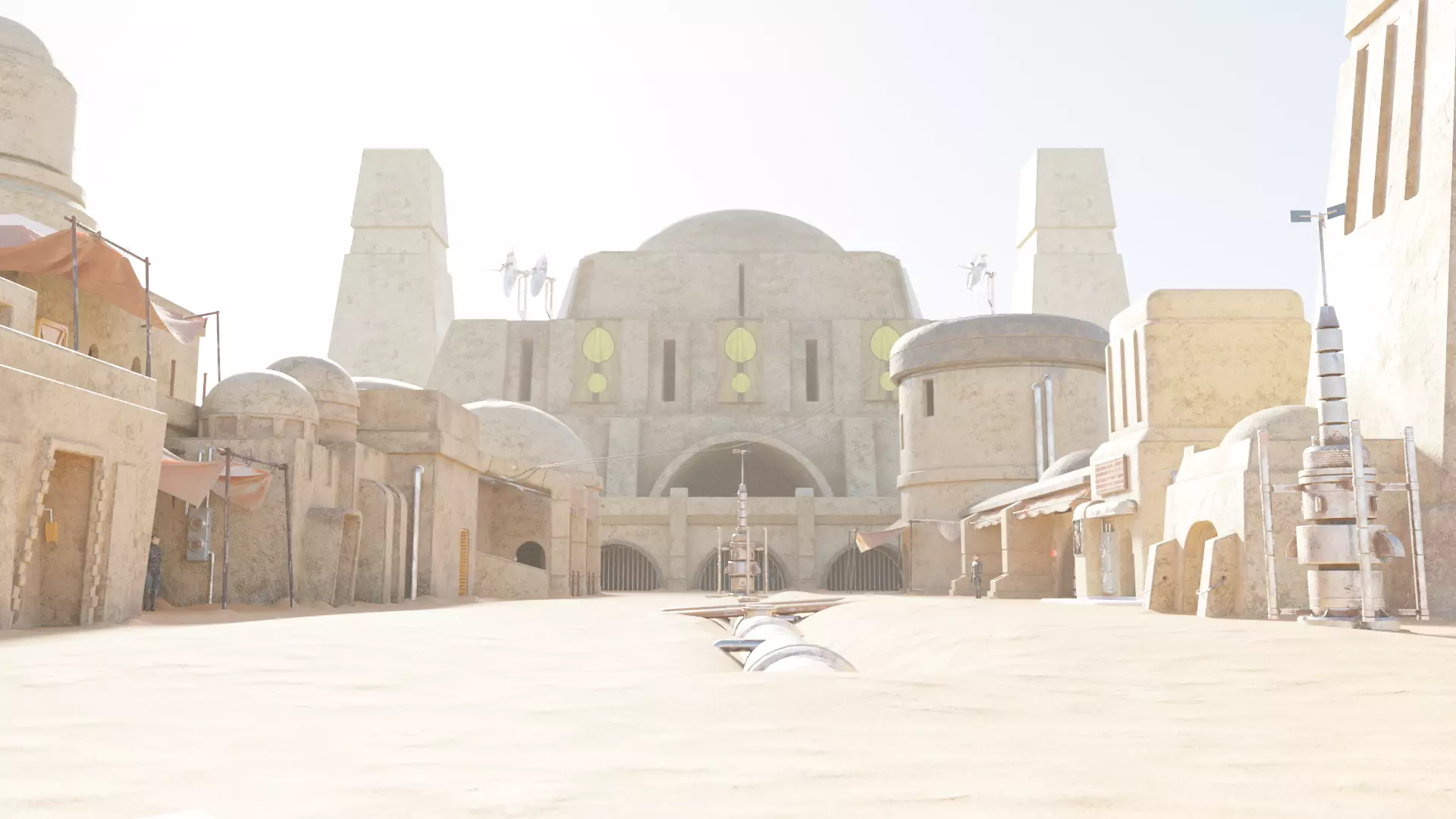 Star Wars Tatooine Anchorhead Street Low-poly 3D model_0