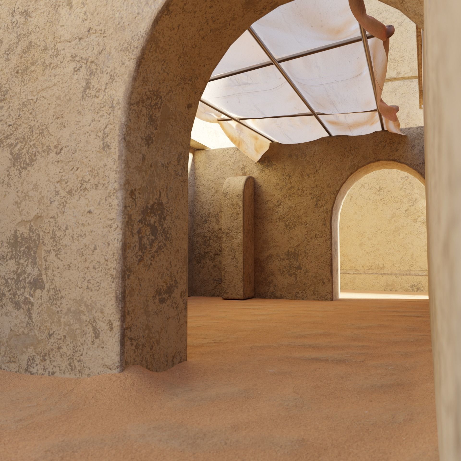 Star Wars Tatooine Anchorhead Street Low-poly 3D model_1