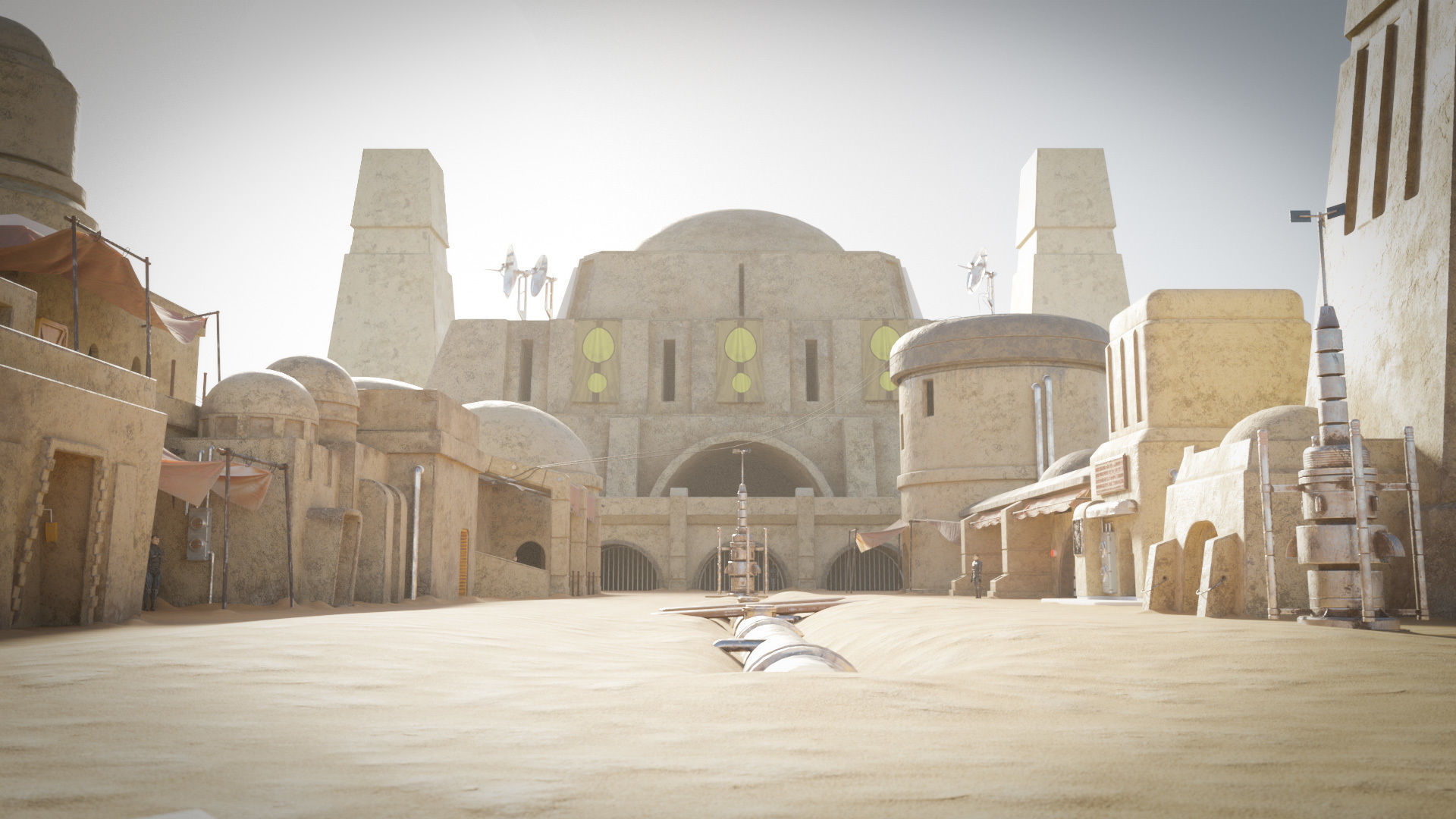 Star Wars Tatooine Anchorhead Street Low-poly 3D model_6