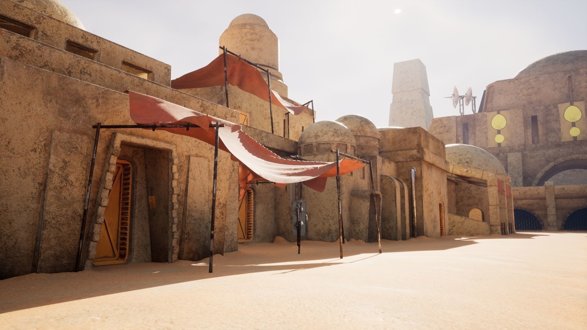Star Wars Tatooine Anchorhead Street Low-poly 3D model_8