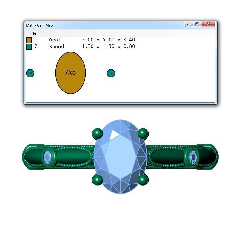 Ring024 oval diamond engagement ring gold 3D print model_6