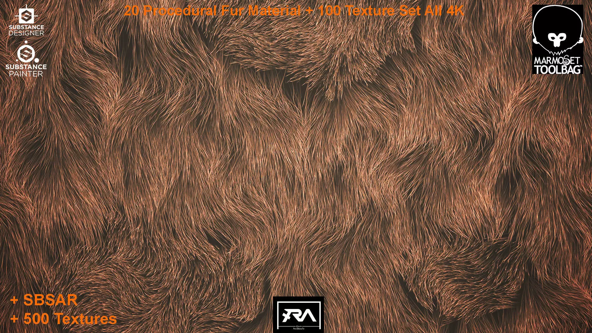 20 Procedural Fur Material Tileable 100 Texture Set 500 Texture Texture