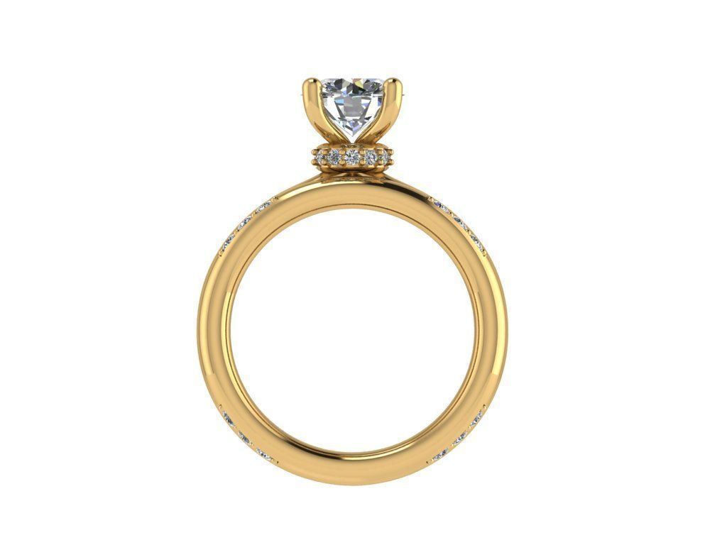 Ring025 engagement ring set gold 3D print model_2