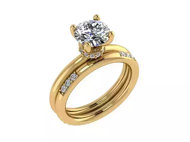 Ring025 engagement ring set gold