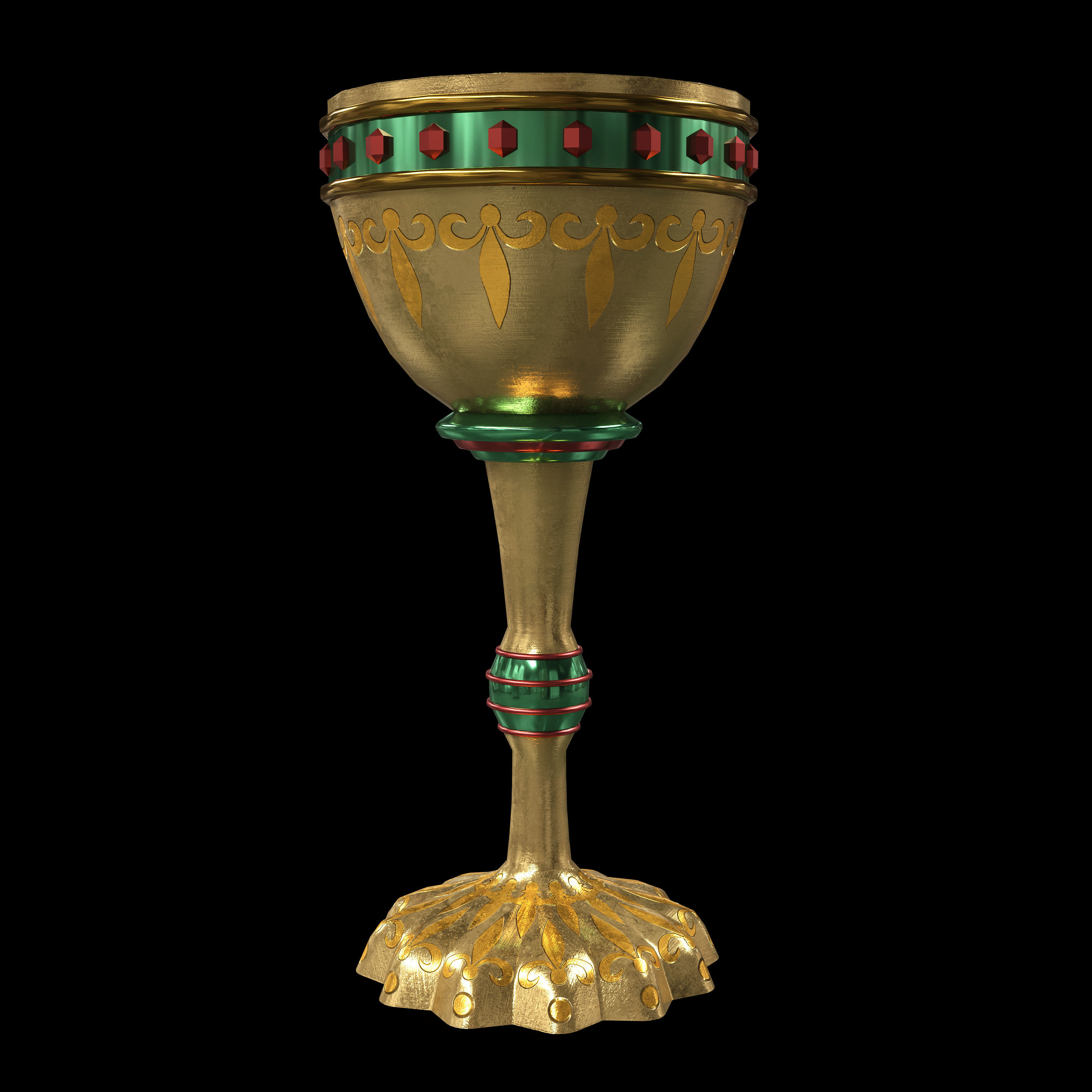 CHALICE-GOLD gold and goblet Low-poly 3D model_4