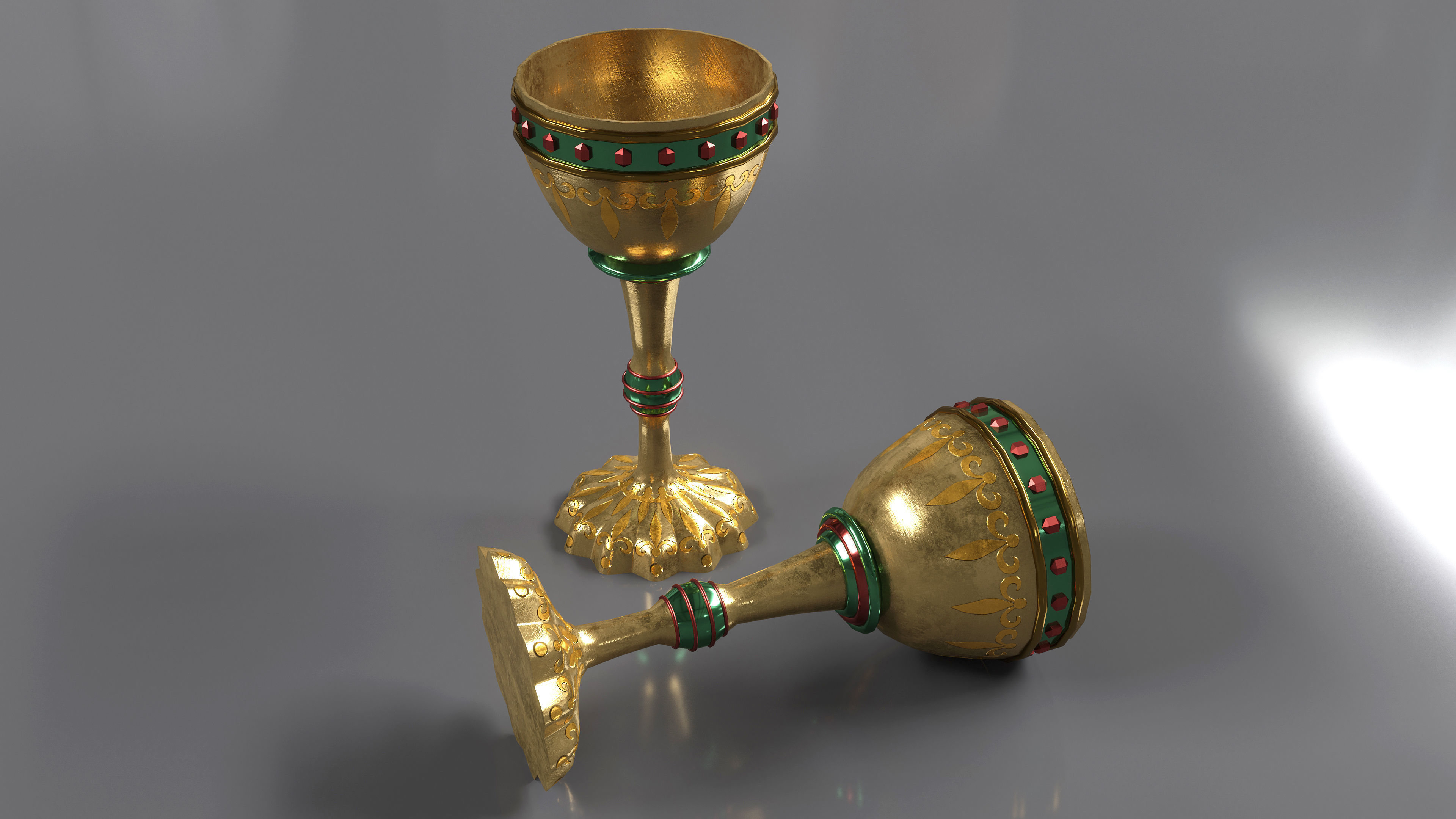 CHALICE-GOLD gold and goblet Low-poly 3D model_2