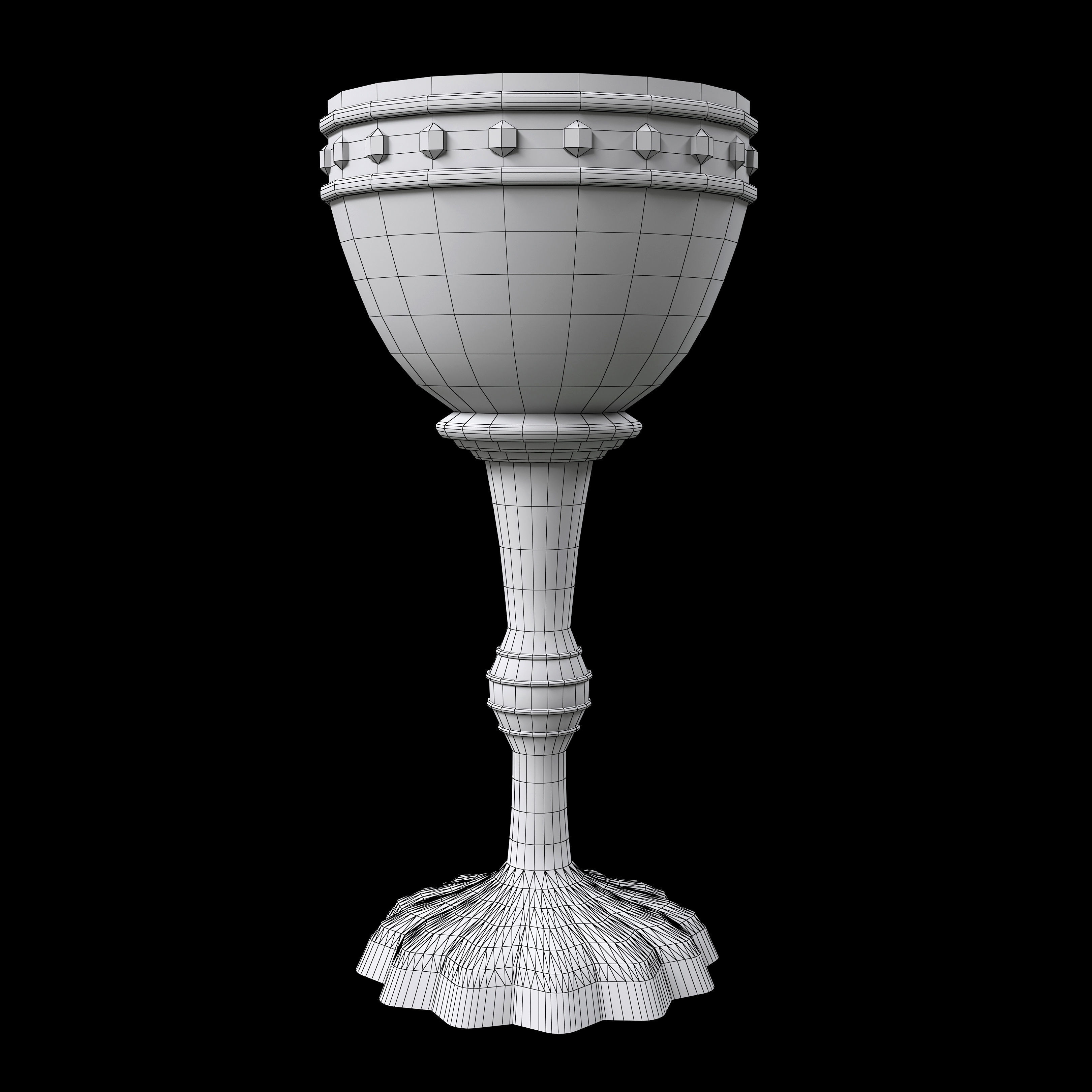 CHALICE-GOLD gold and goblet Low-poly 3D model_5