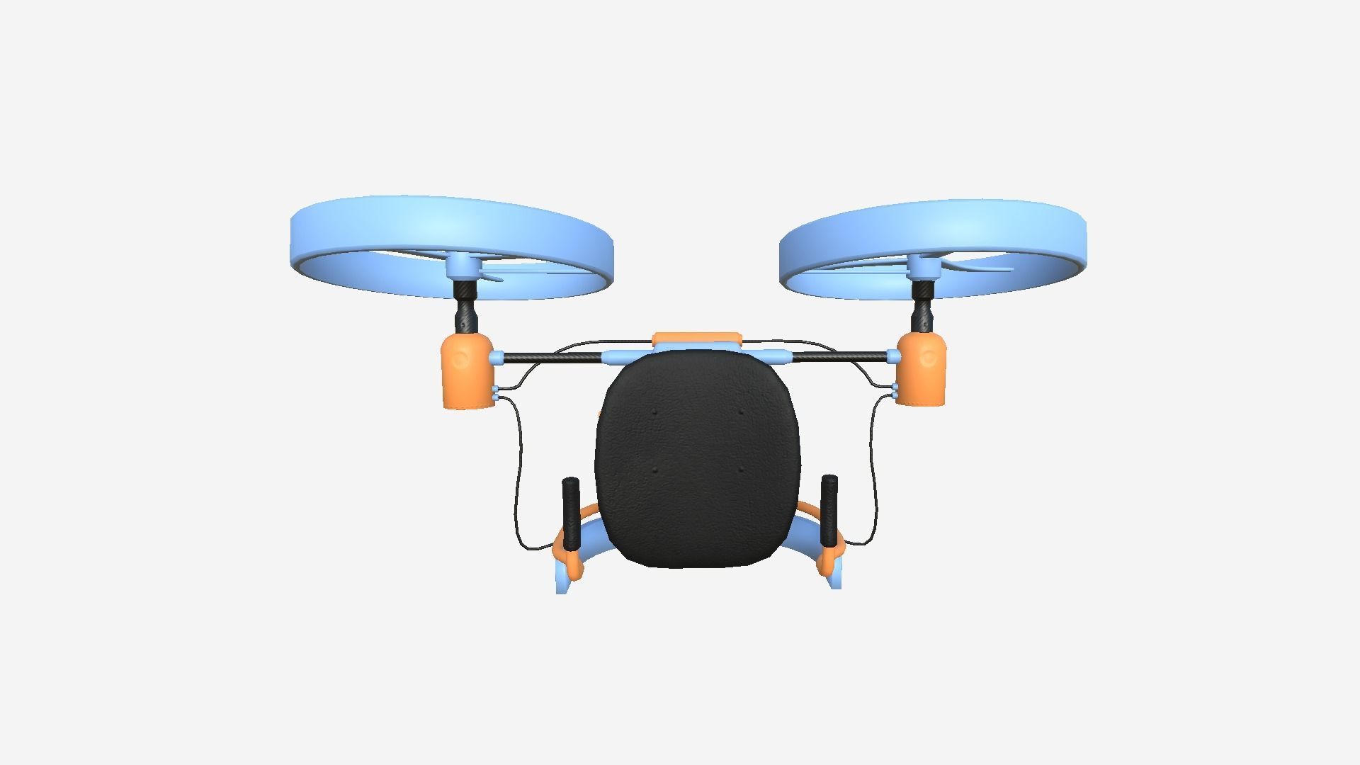 Jetpack Electric B09 Blue Orange - SciFi Character Design Low-poly 3D model_3