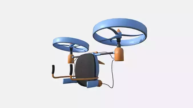 Jetpack Electric B09 Blue Orange  - SciFi Character Design Low-poly 3D model